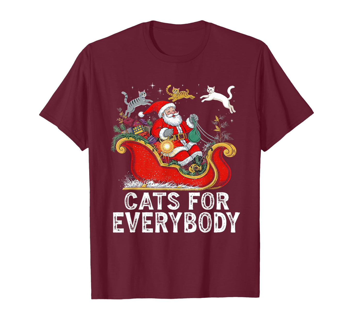 Cats for Everybody Santa's Purrfect Christmas T-Shirt