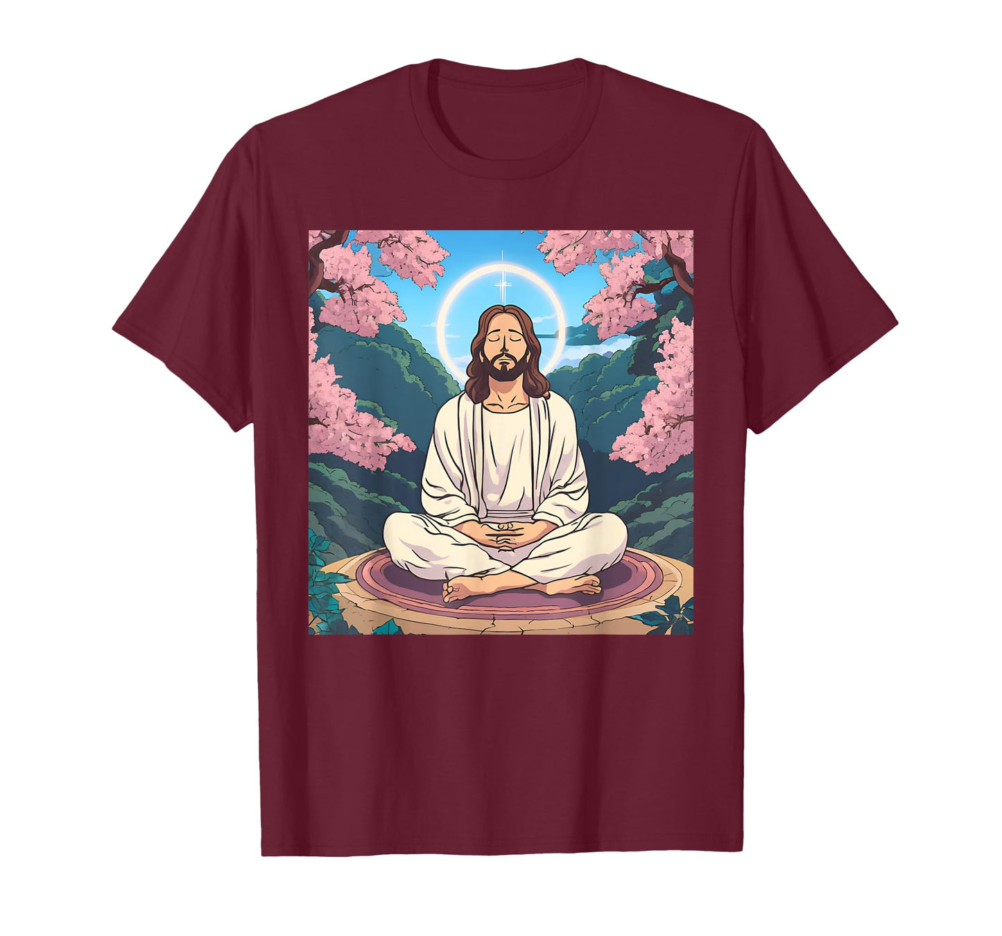 Jesus Meditating As A Buddhist Monk Meditation Anime T-Shirt