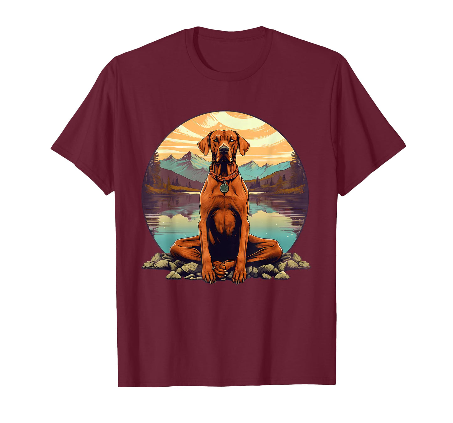 Rhodesian Ridgeback Dog Meditation Yoga Men Women Kids T-Shirt