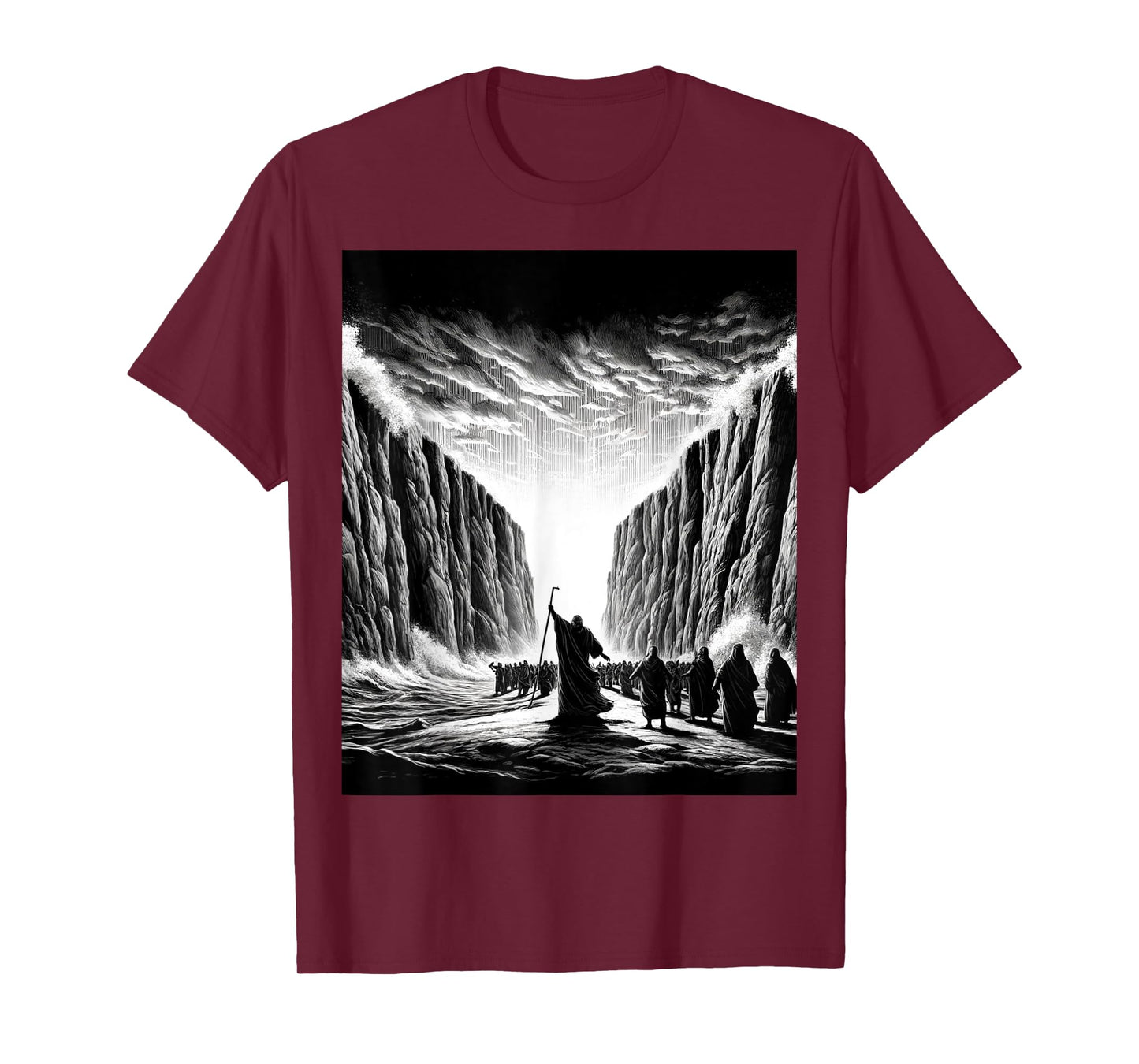 Moses parting the Red Sea with the Israelites T-Shirt