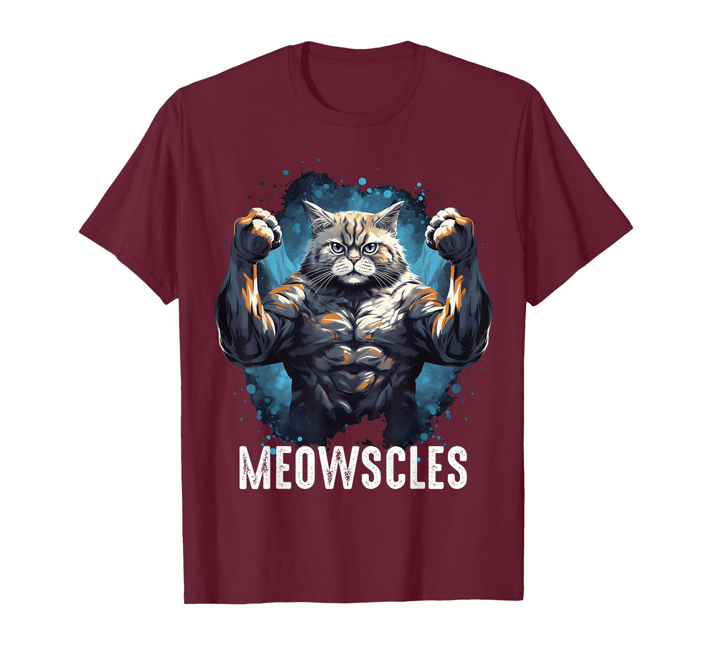 Funny Cat Musculation for Men Gym Weight lifting Cats Lovers T-Shirt