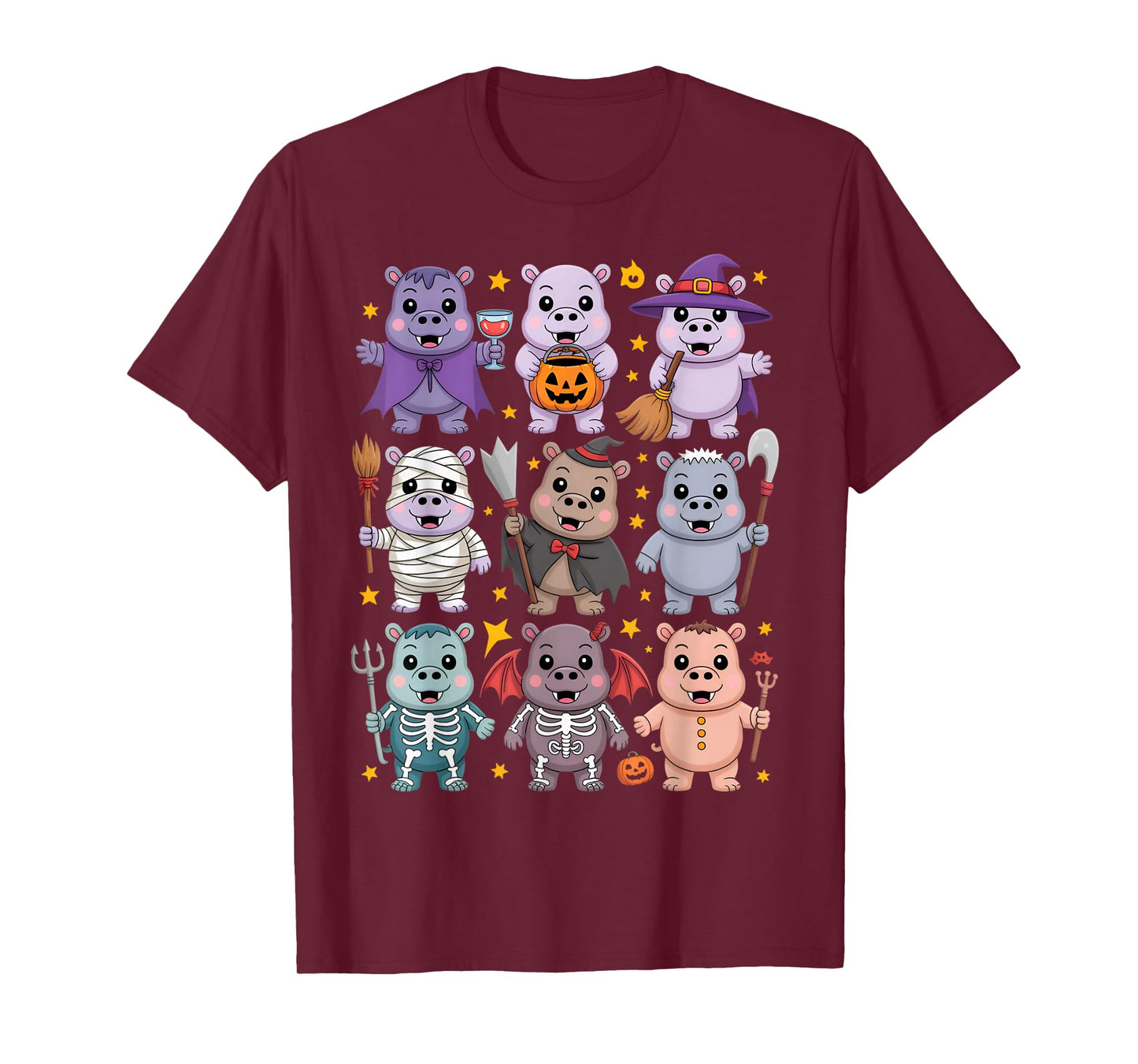 Cute Funny Halloween Hippo Boo Costume Retro Spooky Design T-Shirt