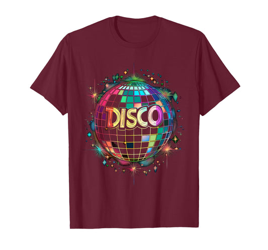 colored Disco Ball Vintage Retro House discoball cool party T-Shirt