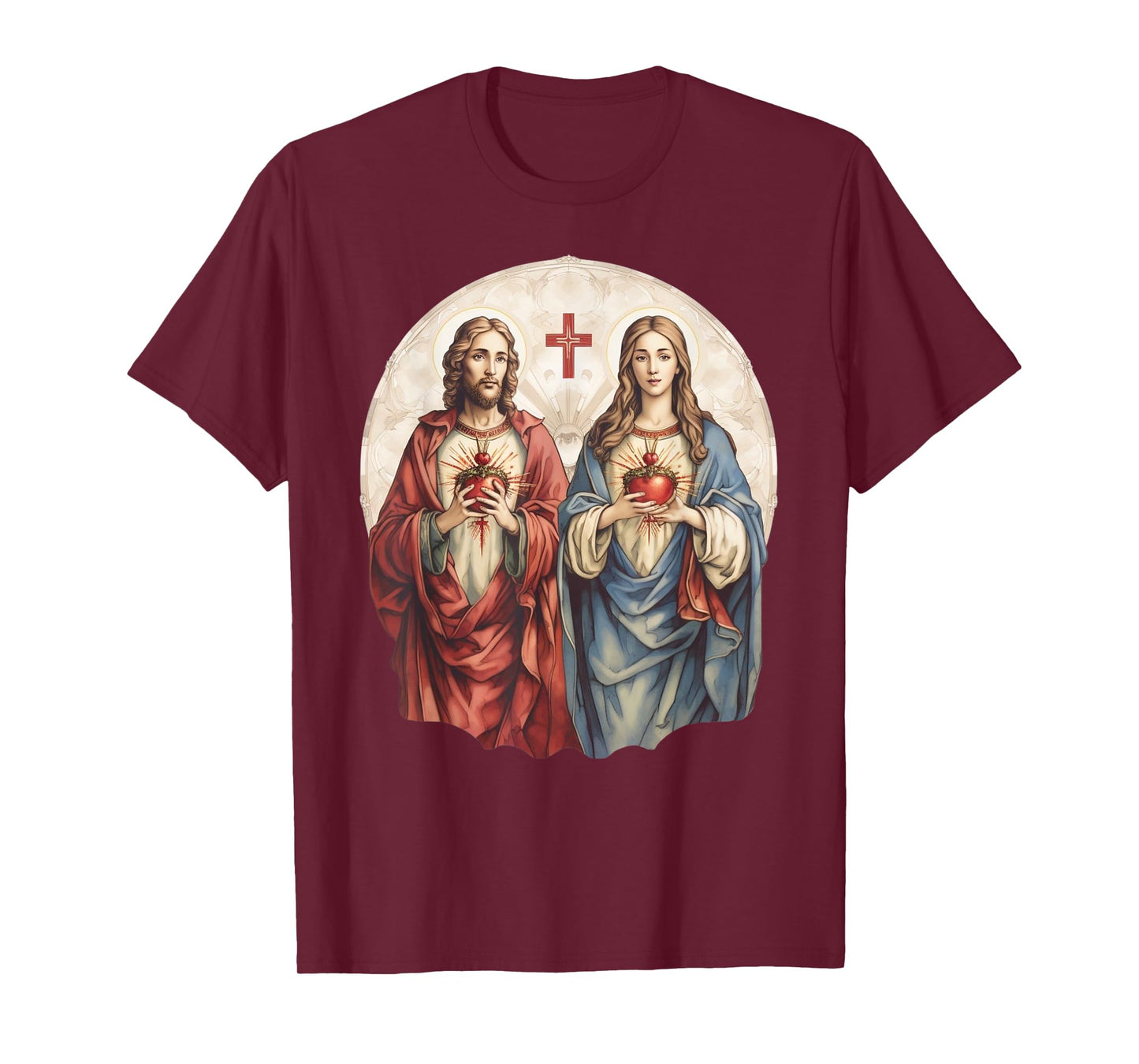 Sacred Heart of Jesus and Immaculate Heart of Mary Catholic T-Shirt