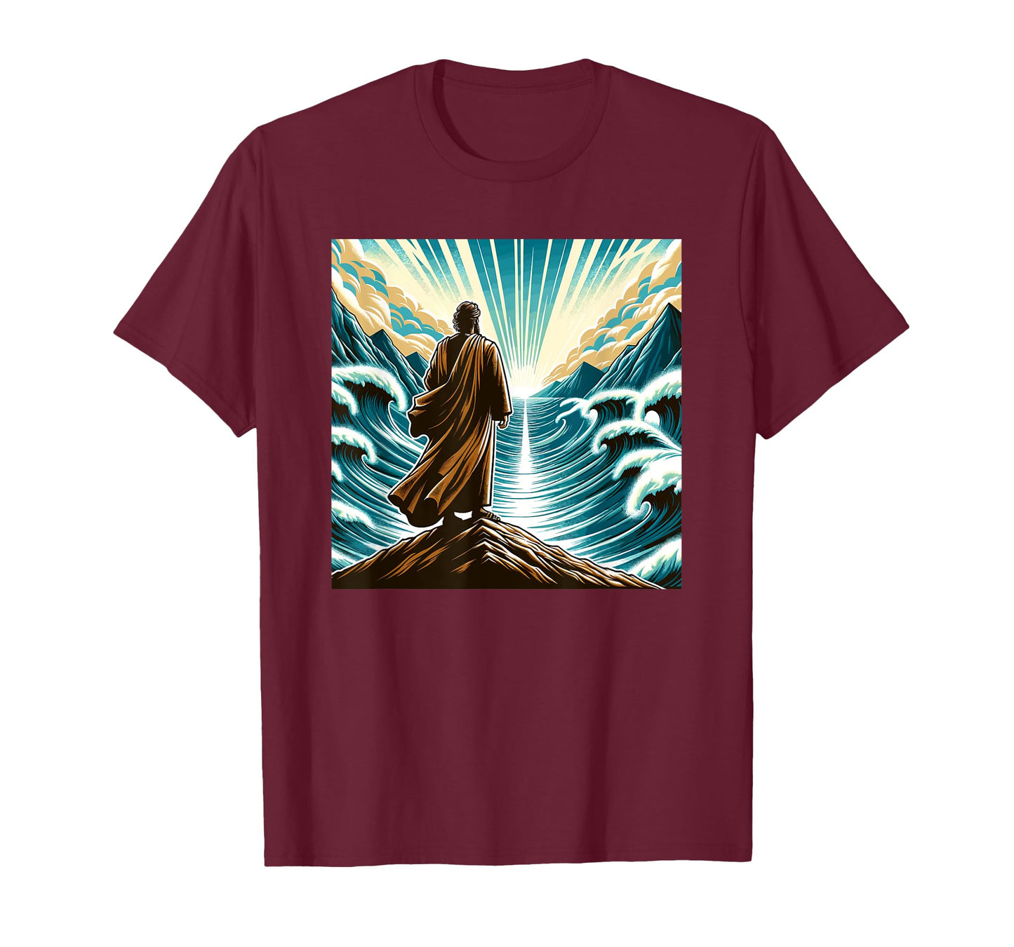 Moses Splitting Red Sea Religious Art History T-Shirt