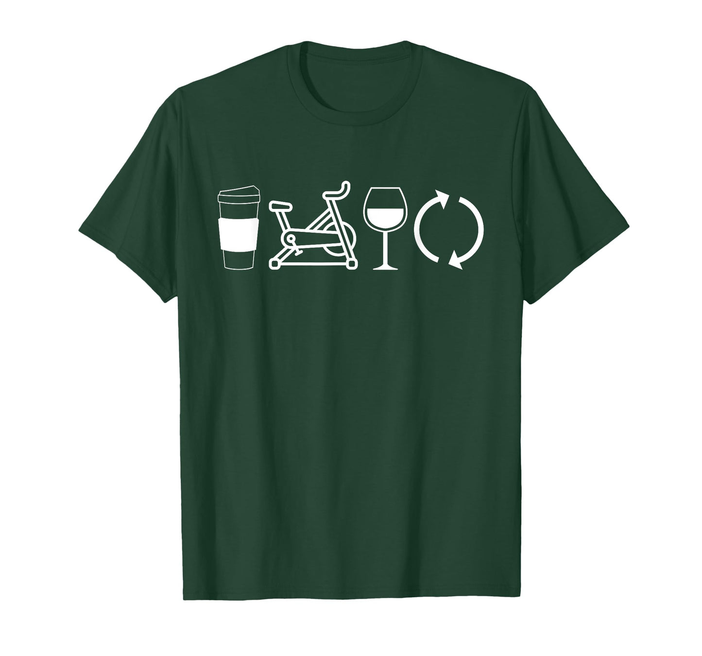 Coffee Spin Wine Repeat Funny Spinning Class Workout Gym T-Shirt