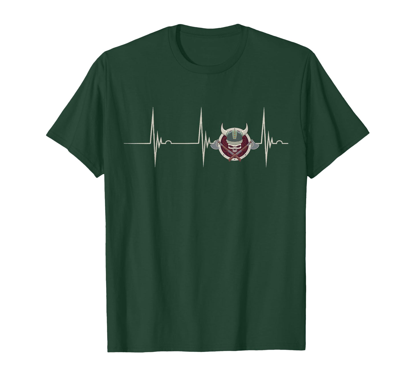 Valhalla Viking Warrior Heartbeat EKG Pulse Nordic Odin T-Shirt