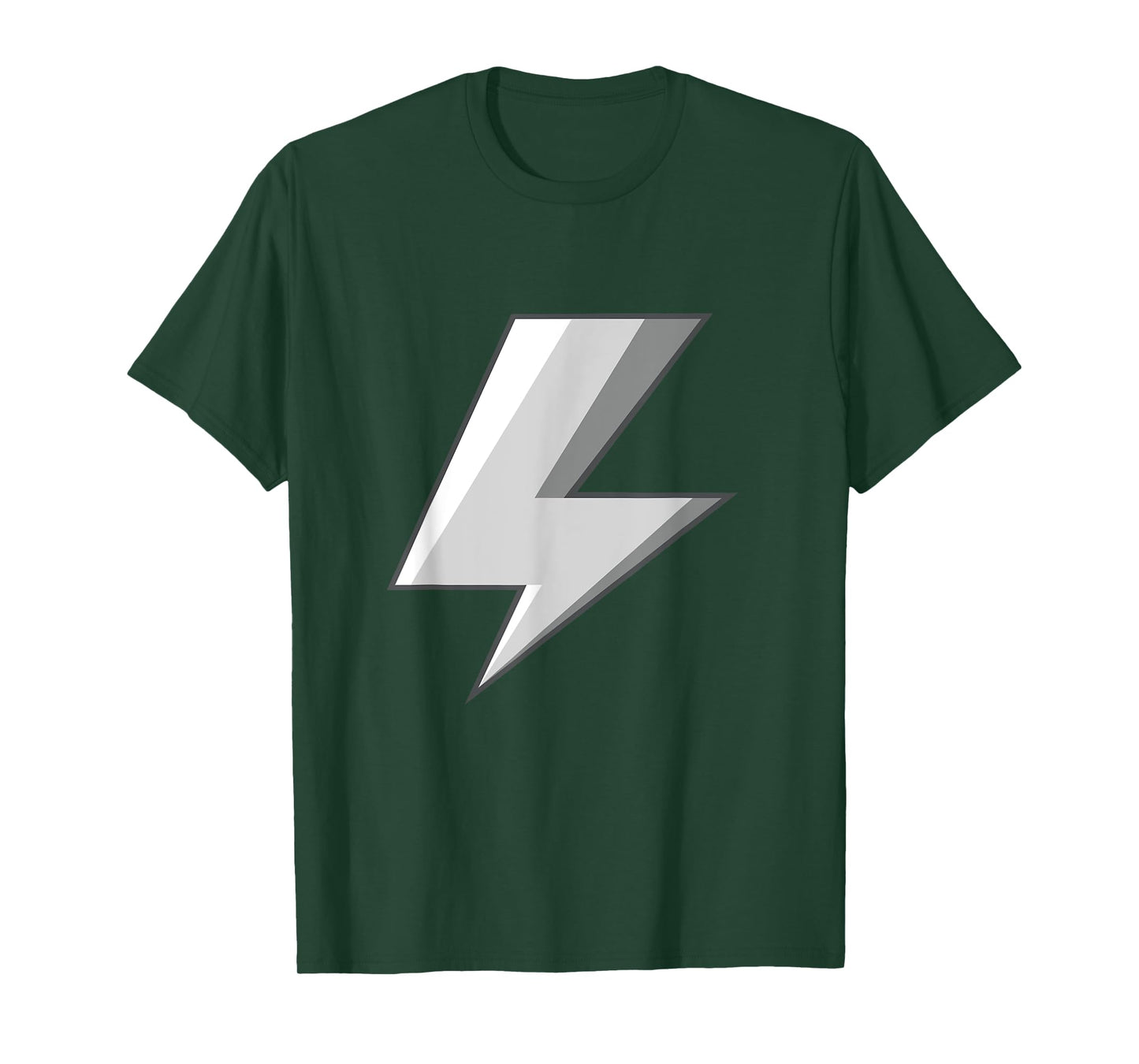 Lightning Bolt White Grey Graphic Tee Easy Halloween Costume T-Shirt