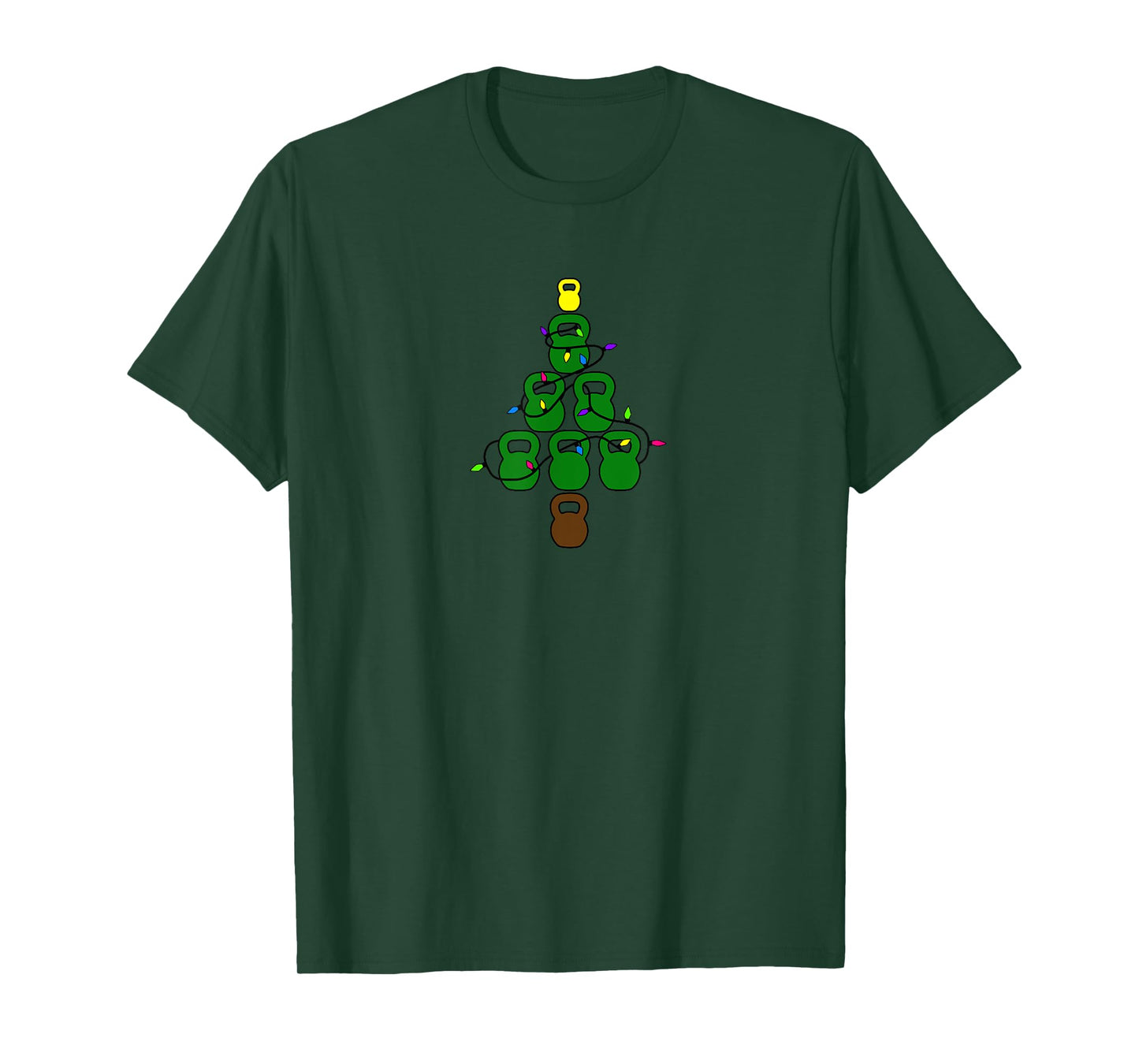 Kettlebell Christmas Tree With Lights Workout T-Shirt T-Shirt
