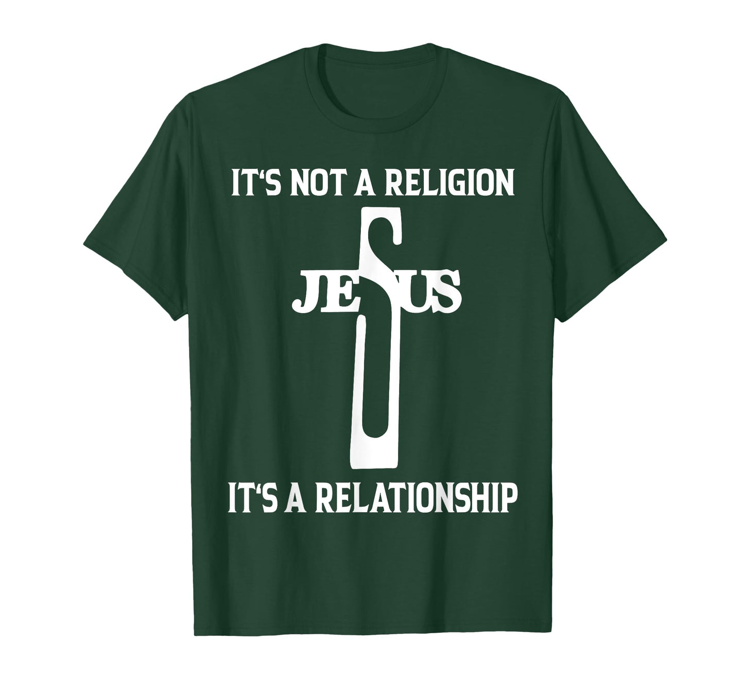 It's Not A Religion Jesus It's A Relationship Christian Women's T-Shirt, Black, Small, Short Sleeve, Unisex-Adults