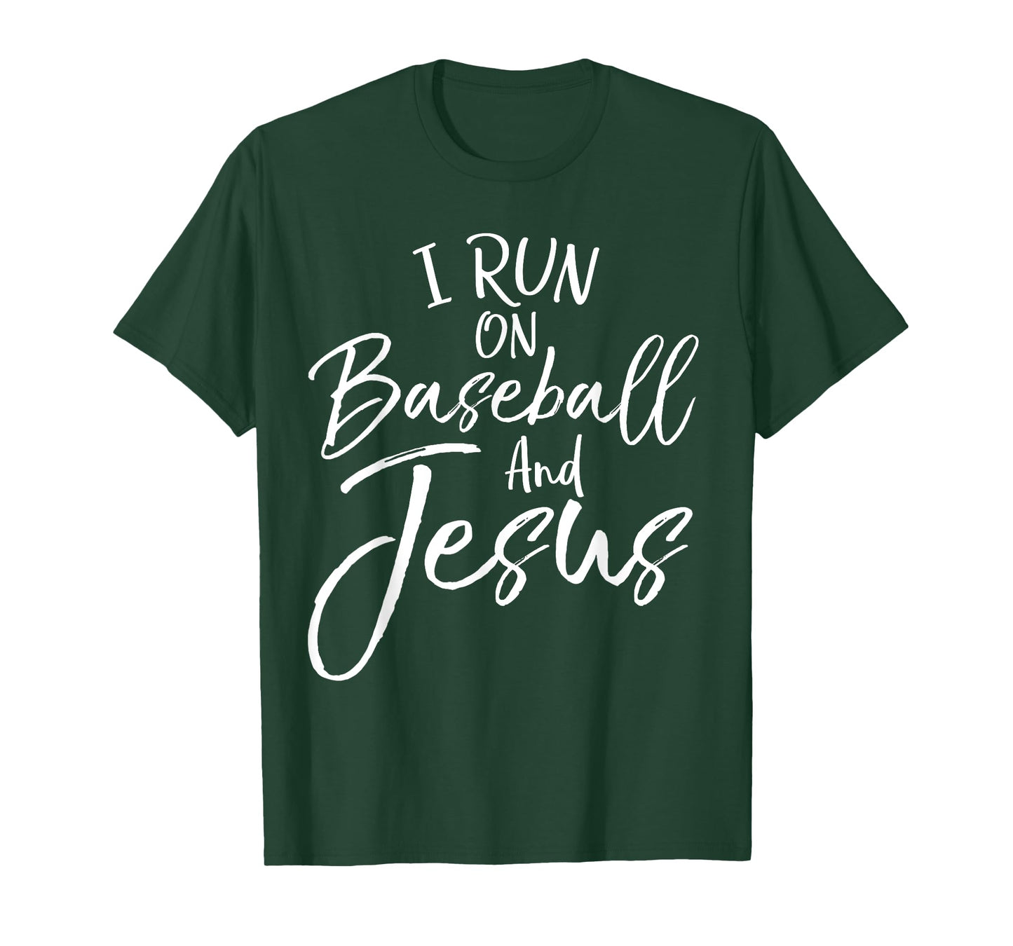 I Run on Baseball and Jesus Shirt Cool Christian Tee for Boy T-Shirt