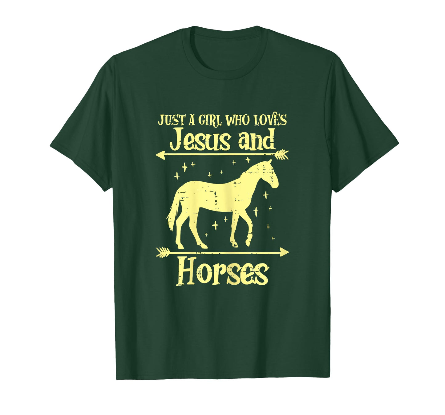 Just A Girl Who Loves Jesus And Horses Christian Girls Women T-Shirt