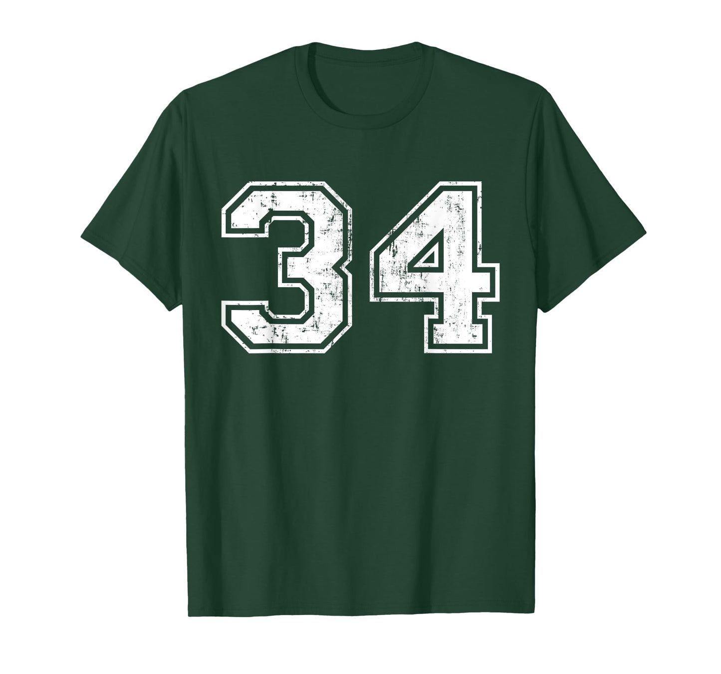 Number 34 Distressed Vintage Thirty Four Sport Team Practice T-Shirt