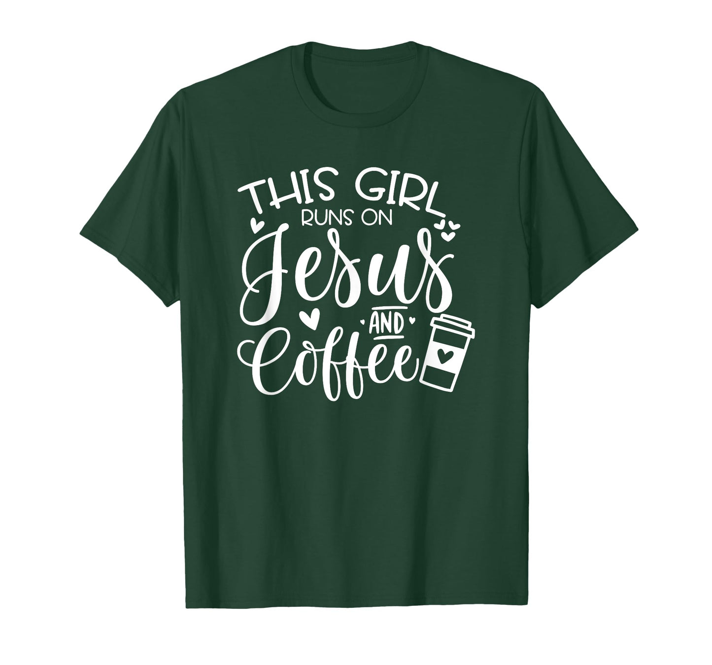 This Girl Runs On Jesus & Coffee, Spiritual Christian T-Shirt