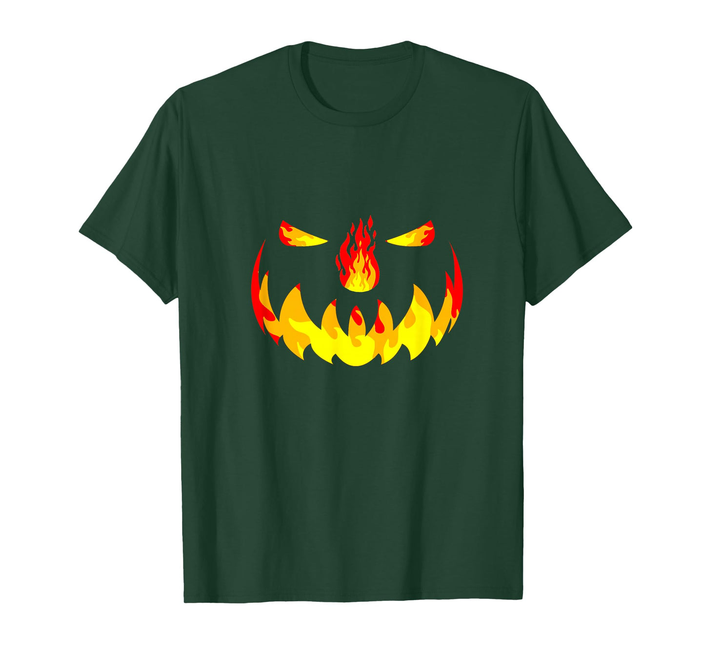 Pumpkin Jack O Lantern Fire Face Halloween Men Boys Kids T-Shirt