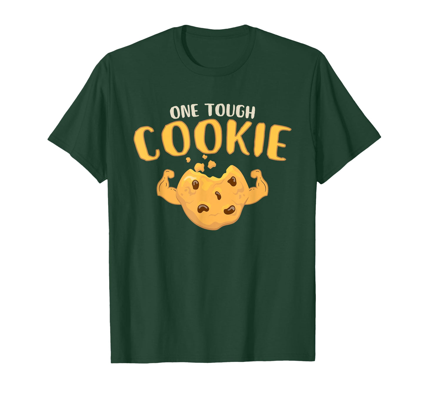 One Tough Cookie - Funny Cute Baking Biceps Tee - Women's Unisex Adults Black Short Sleeve T-Shirt - Small