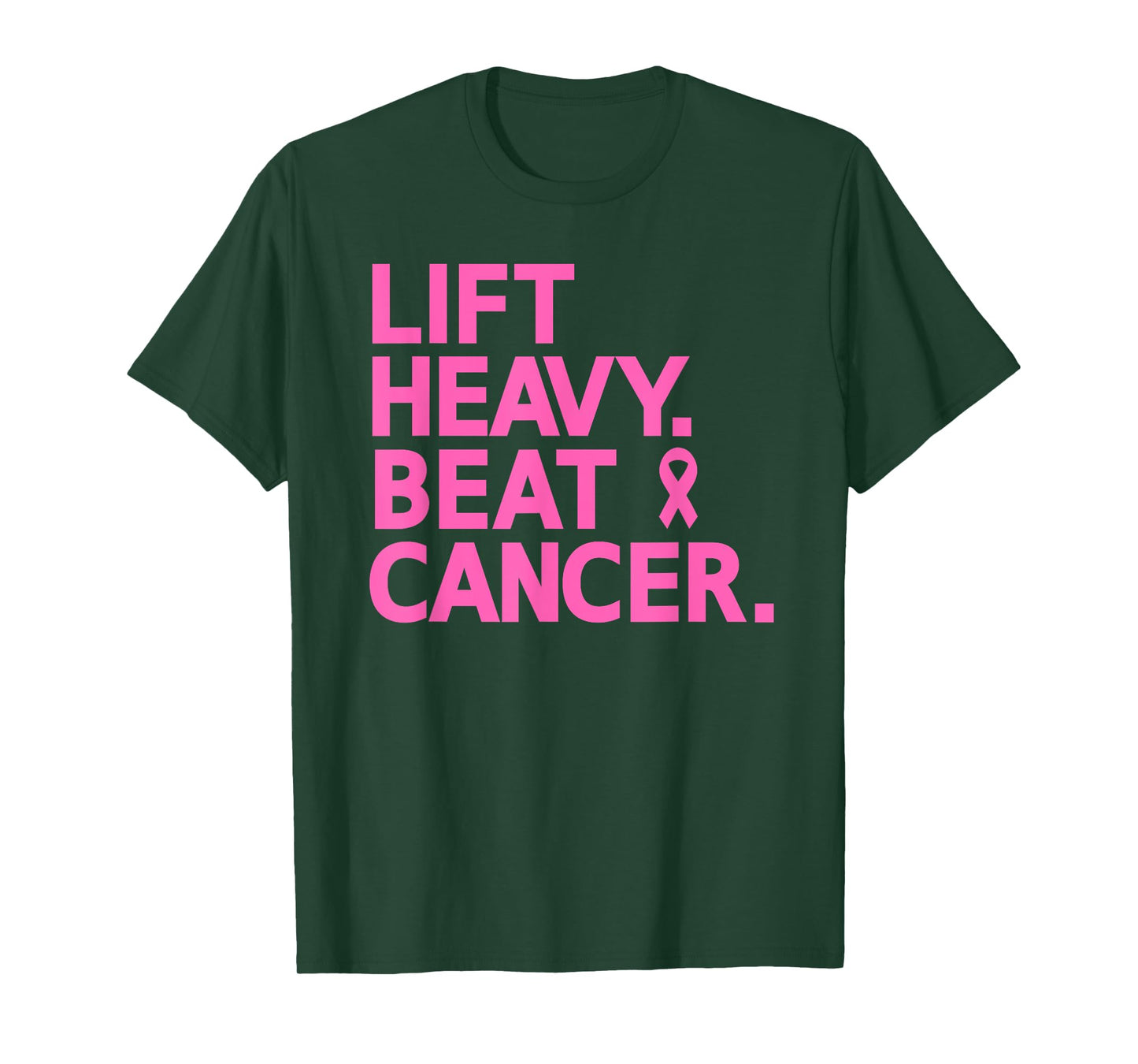 Lift Heavy Beat Cancer Workout Fitness Gym Strong Woman T-Shirt