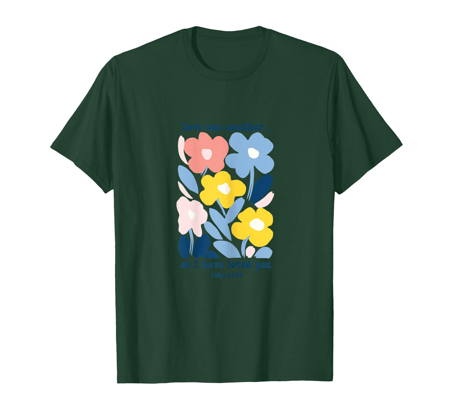 Love One Another As I Have Loved You Boho Pastel Floral T-Shirt