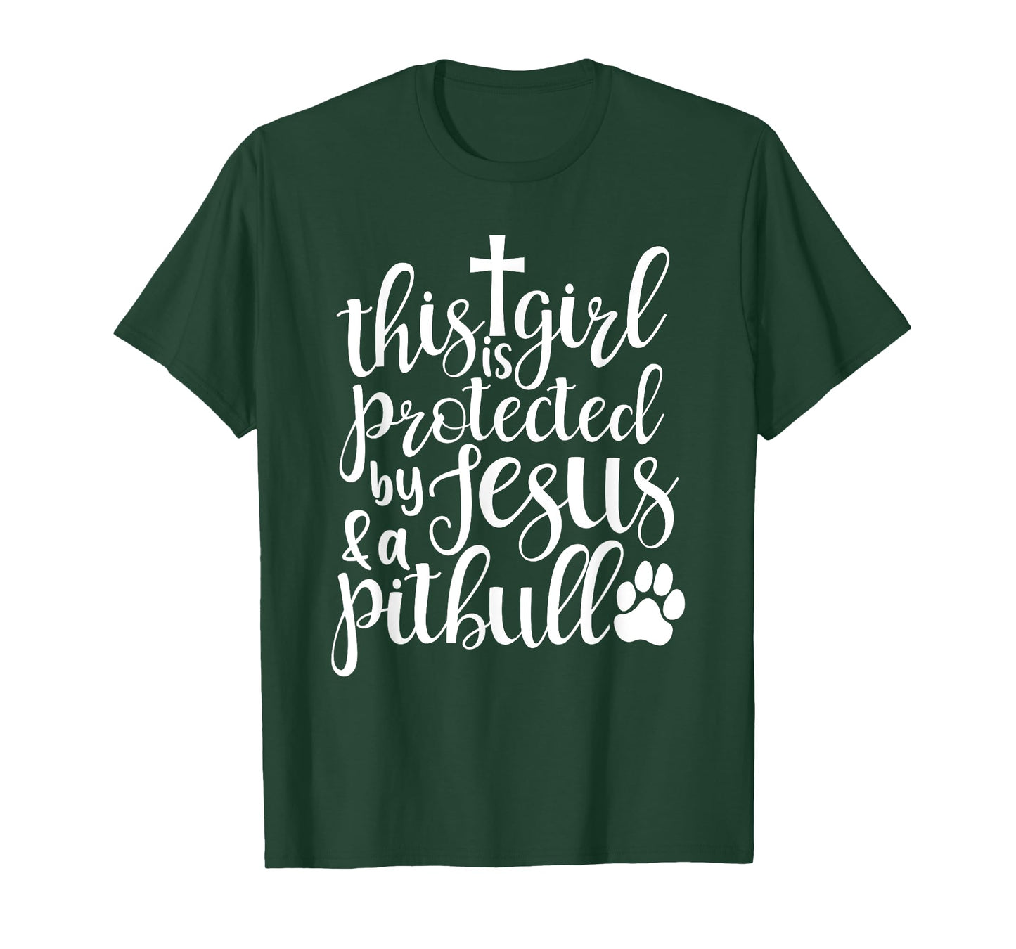 This Girl Is Protected By Jesus And A Pitbull Christian Love T-Shirt