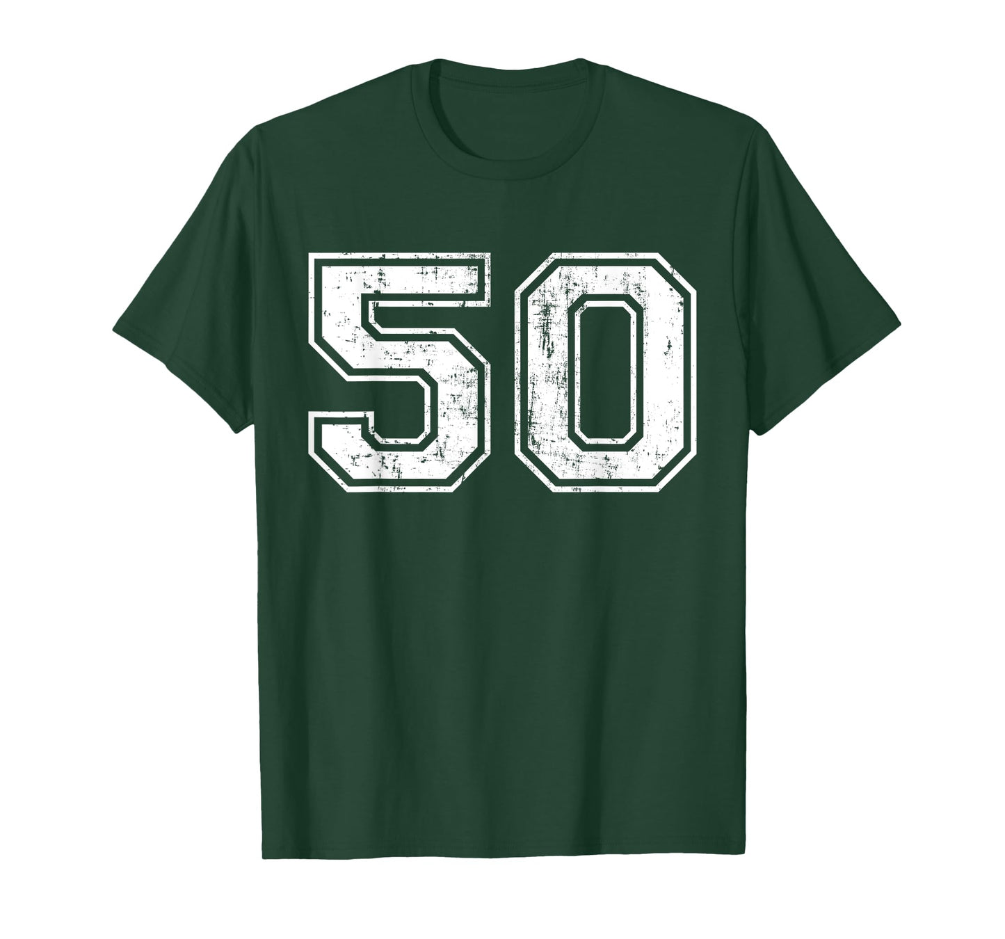Number 50 Distressed Vintage Fifty Sports Training Practice T-Shirt