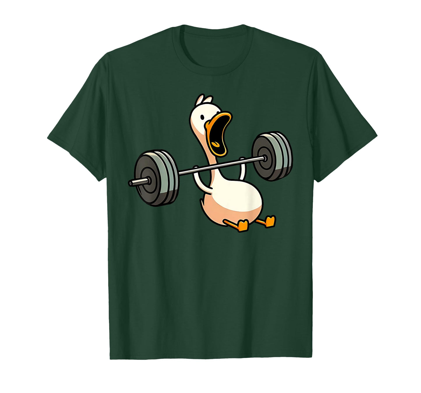 Funny Duck Deadlift Weight Lifting Bodybuilder Gym Workout T-Shirt, Small, Black