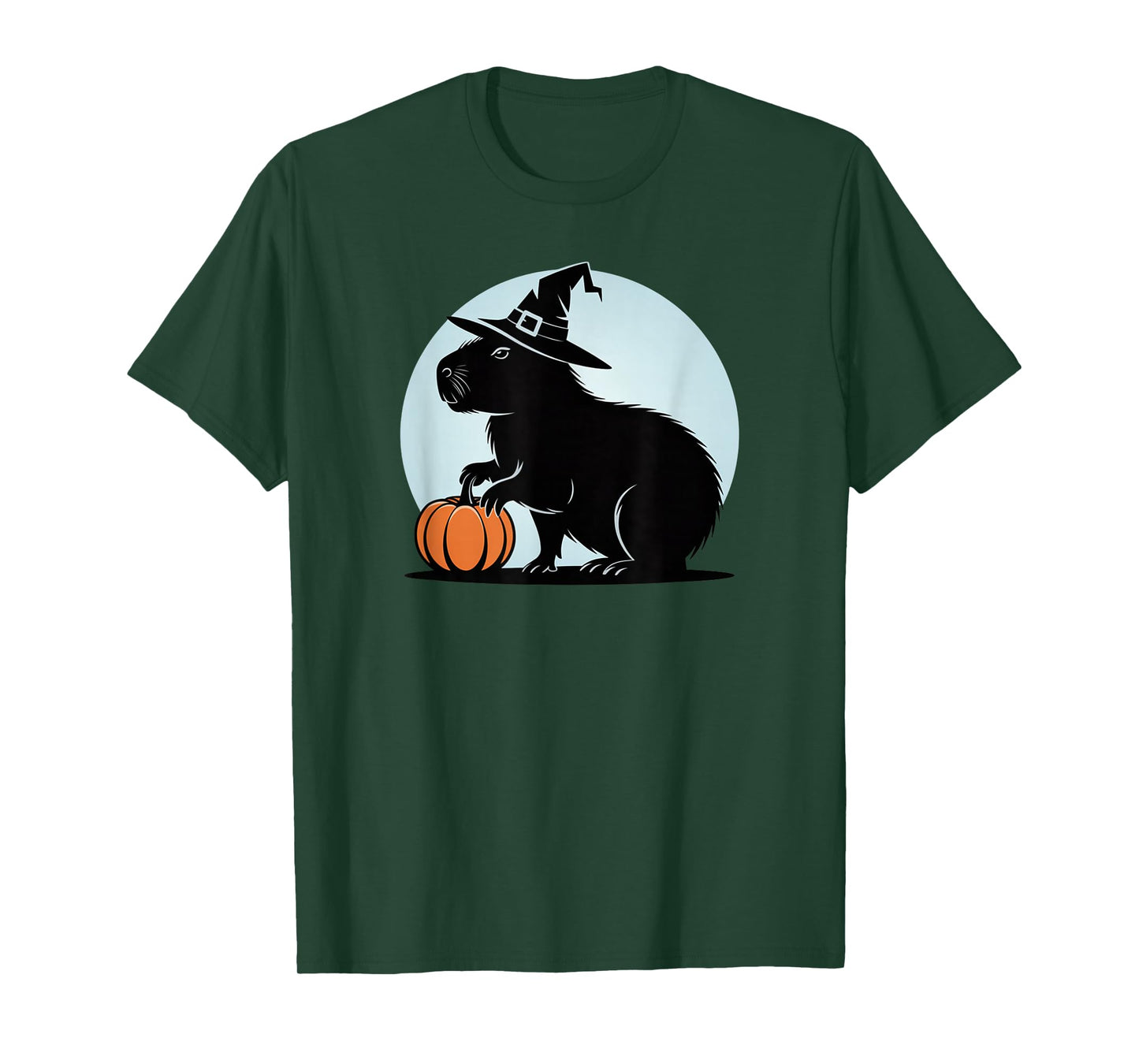 Spooky Capybara Halloween Witch Pumpkin T-Shirt