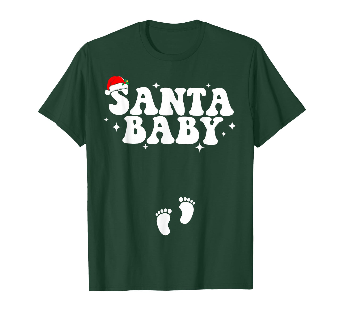 Santa Baby Christmas Pregnancy Announcement Pregnant Holiday T-Shirt