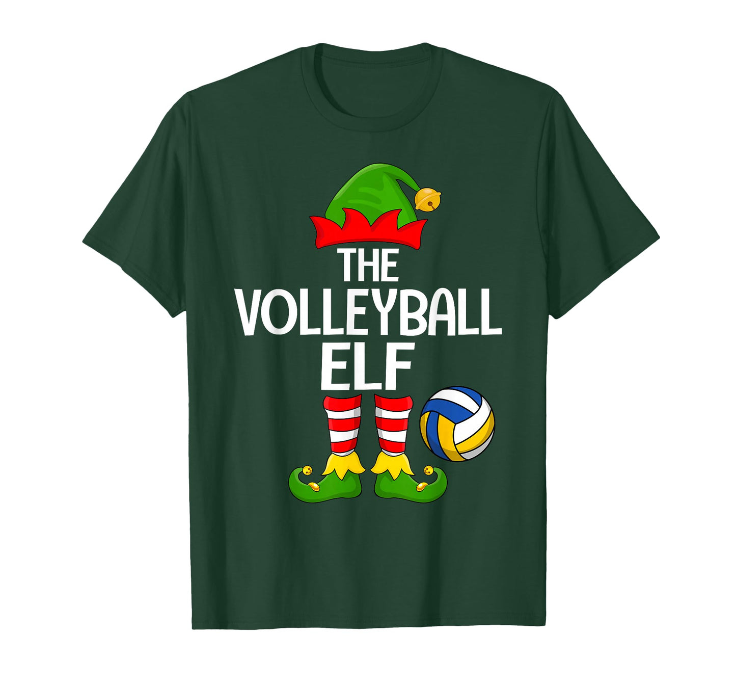 Volleyball Elf Xmas Matching Family Elf Squad Christmas T-Shirt