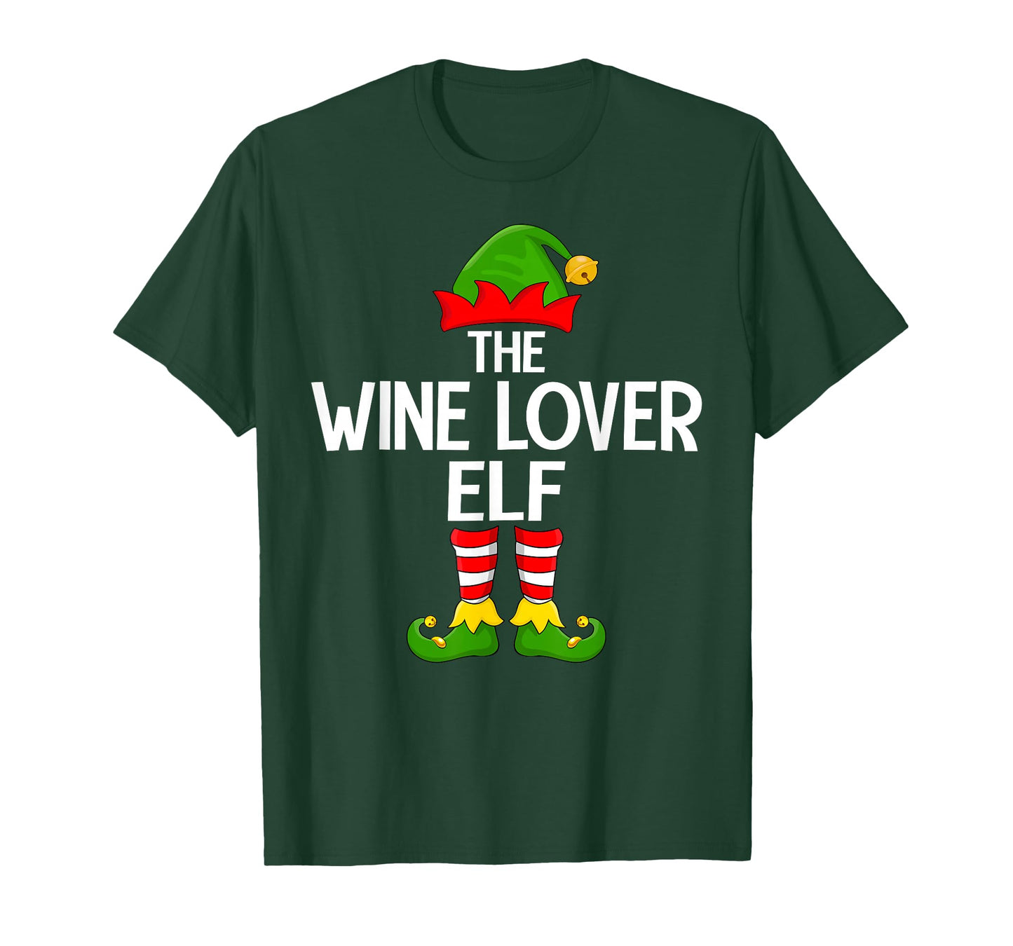 Wine Lover Elf Xmas Matching Family Elf Squad Christmas T-Shirt