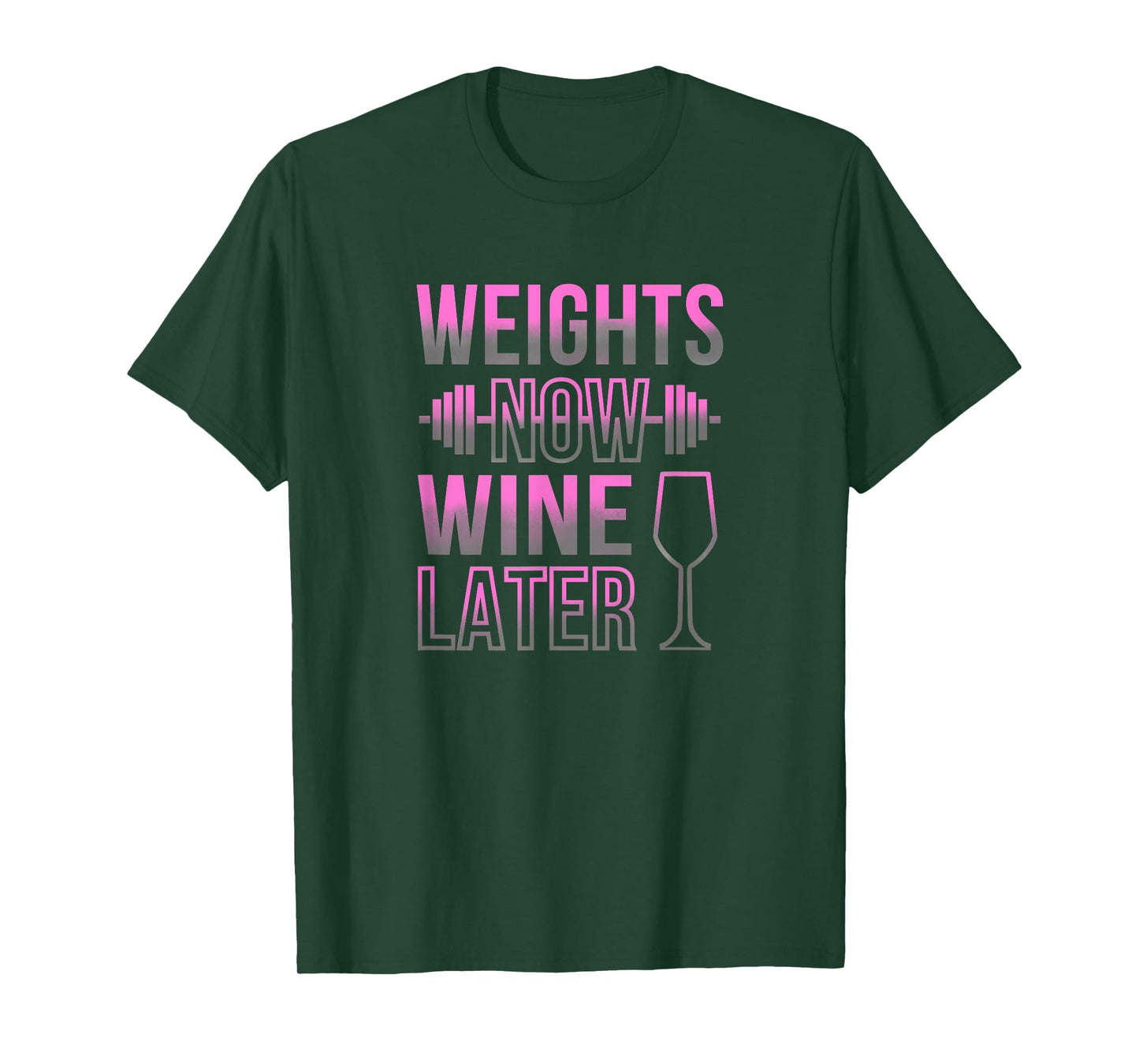 Weights Now Wine Later - Fun Female Gym Lifting Heavy T-Shirt