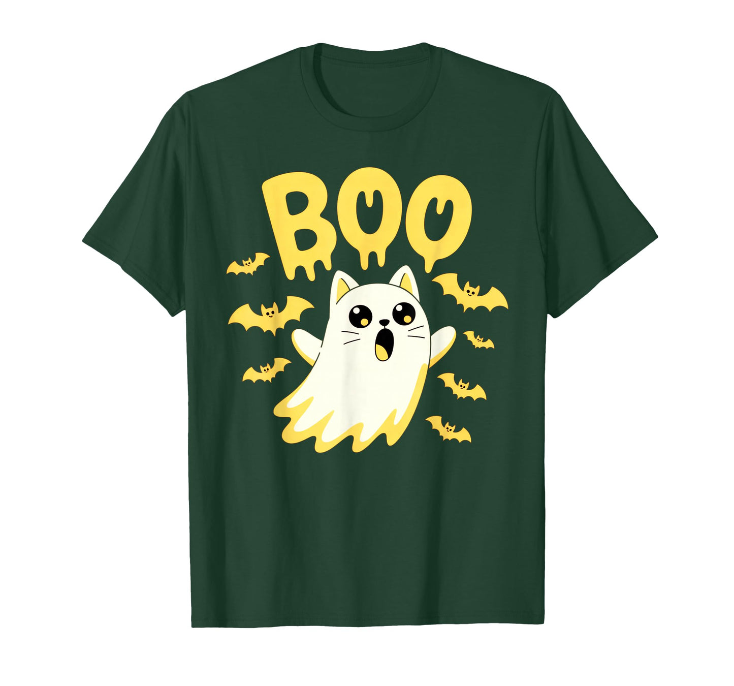 CAT Ghost Boo Cute Kitty Cats Lover Halloween Women Men T-Shirt