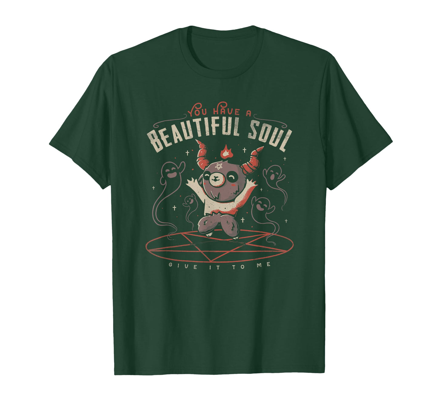 You Have a Beautiful Soul Cute Baphomet Demon Goat Pentagram T-Shirt