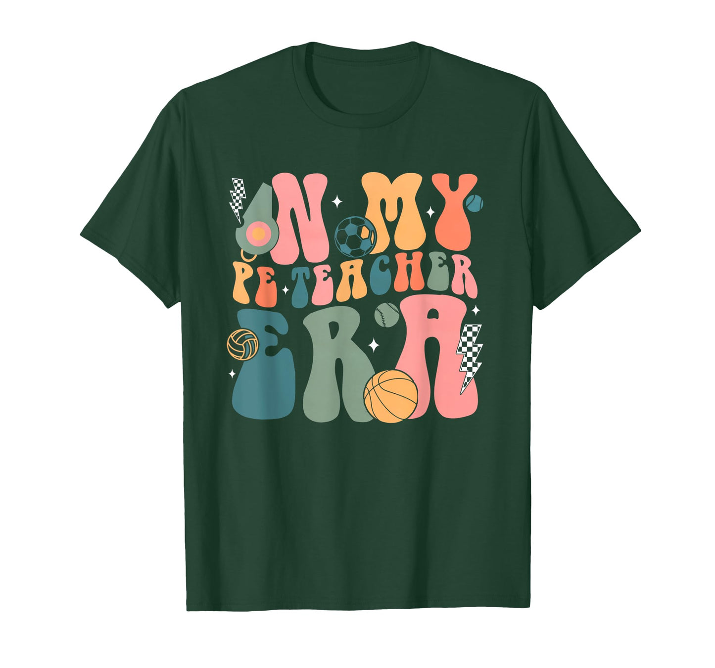 Groovy In My PE Teacher Era Physicial Education Teacher T-Shirt for Men Women
