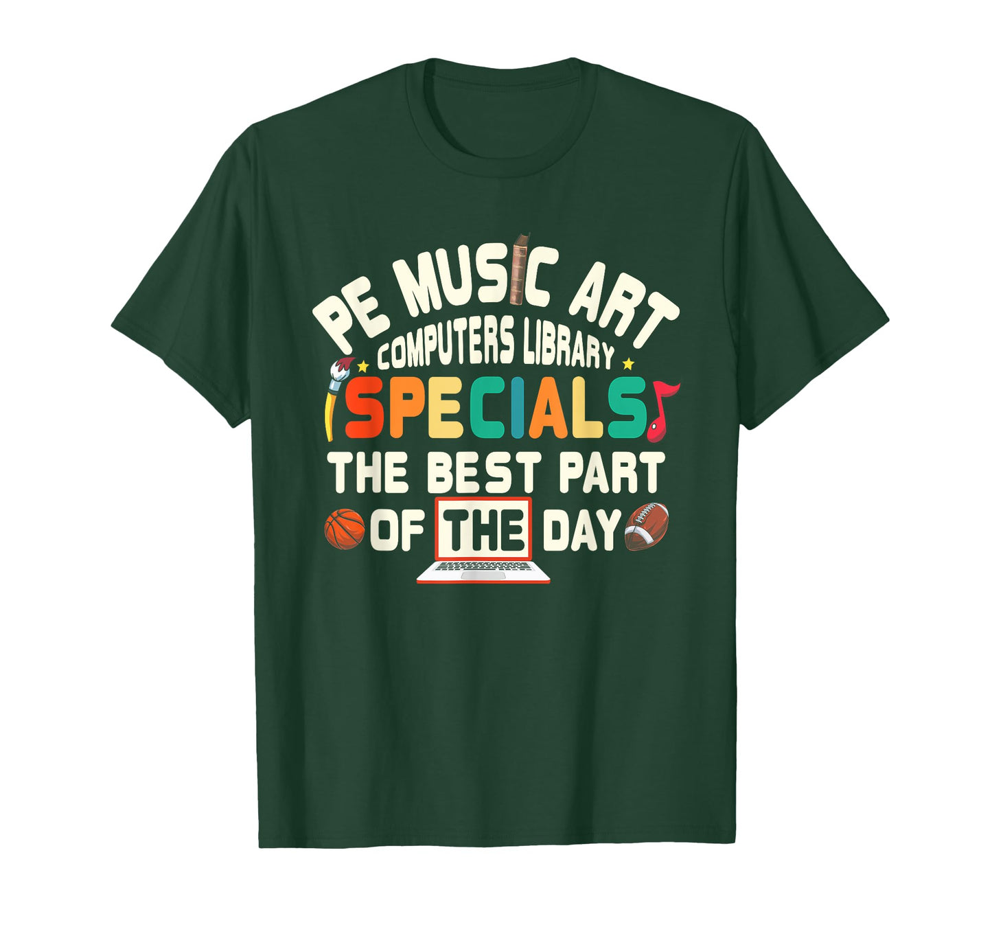 PE Music Art Special Teacher Specials Computers Library Men Women T-Shirt