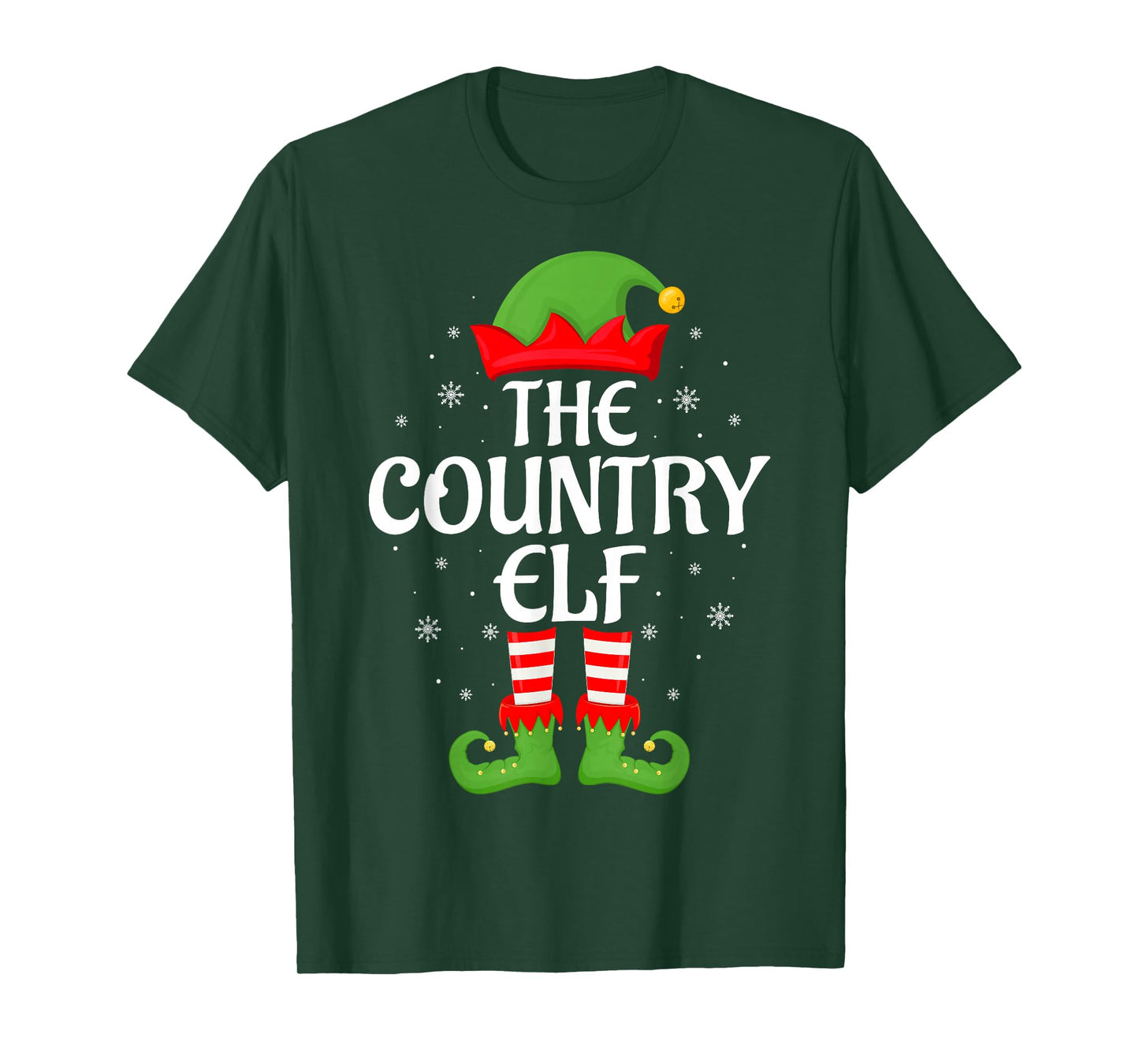 Country Elf Xmas Family Matching Elf Squad Christmas T-Shirt