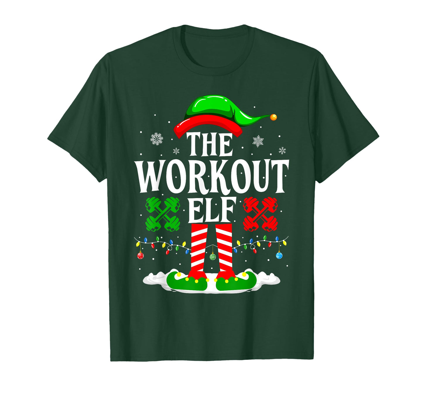 The Workout Elf Funny Fitness Christmas Gym T-Shirt