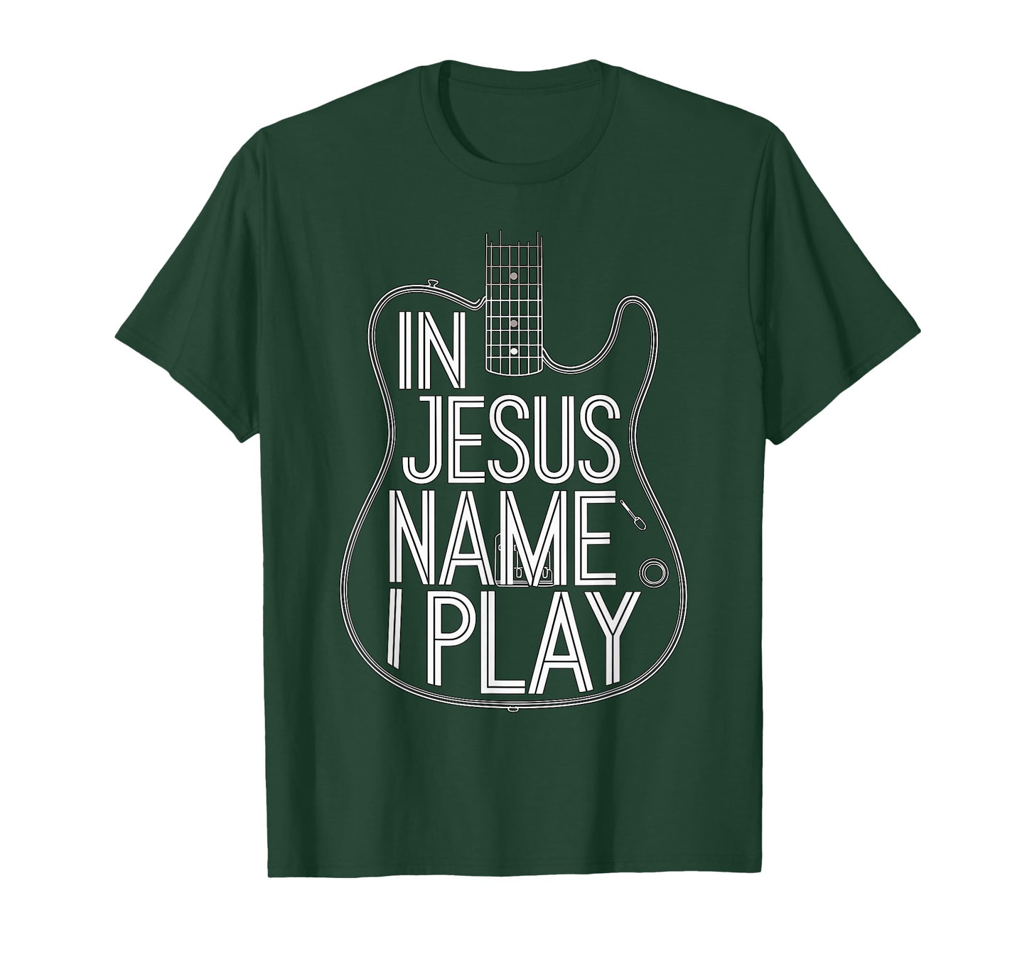 In Jesus Name I Play Guitarist Guitar Band T-Shirt