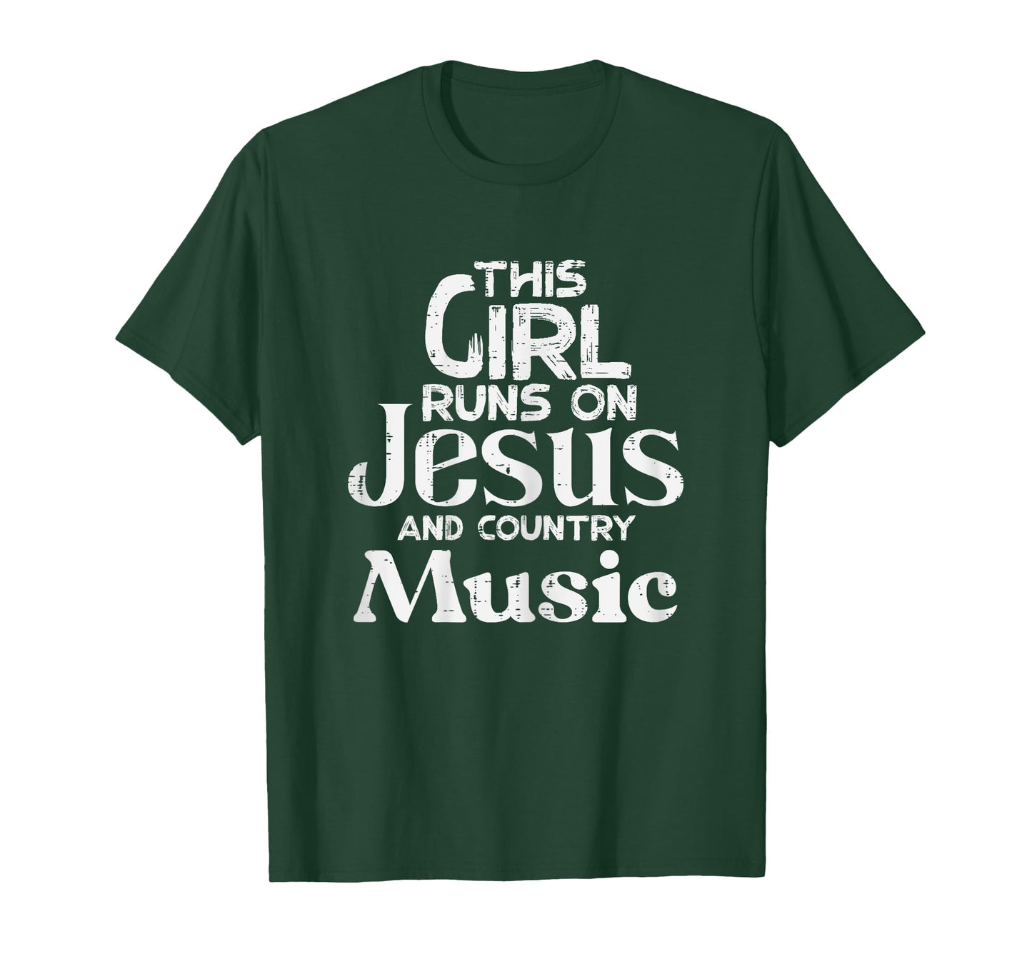This Girl Runs On Jesus Country Music Christian Girls Women T-Shirt