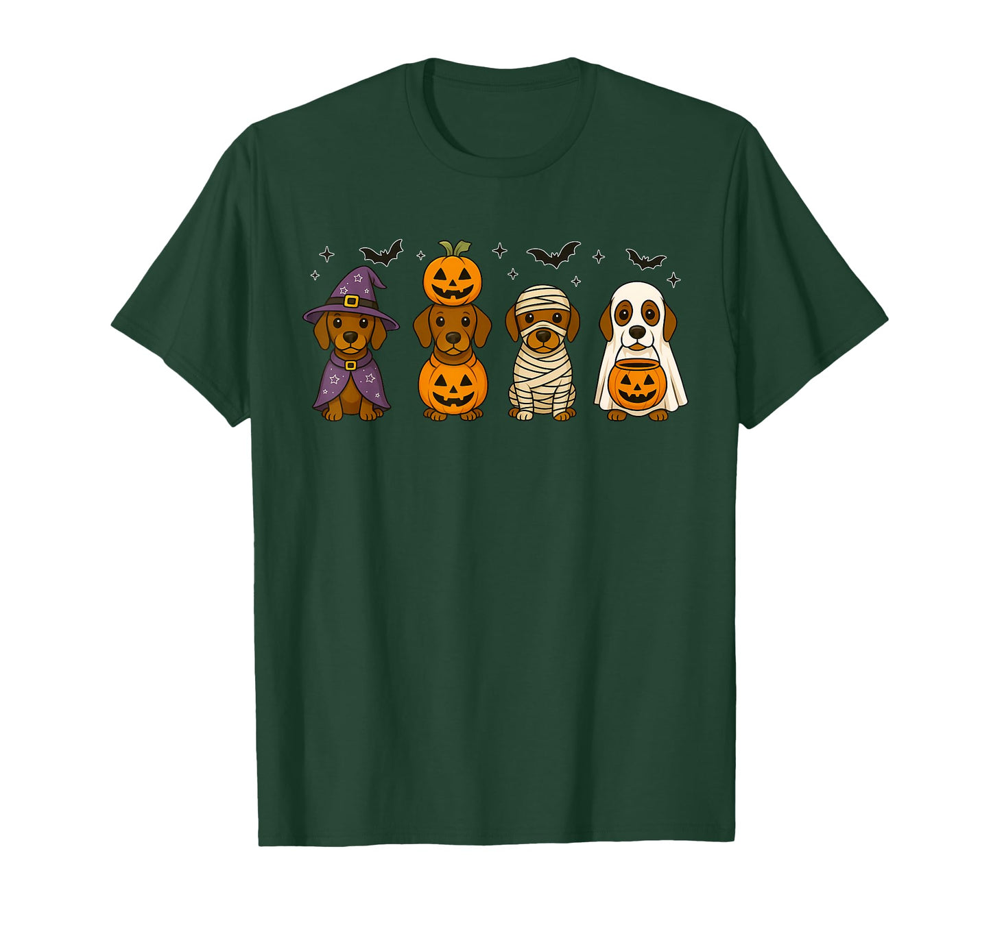 Weiner Dog Witch Happy Halloweenie Cute Halloween Dachshund T-Shirt
