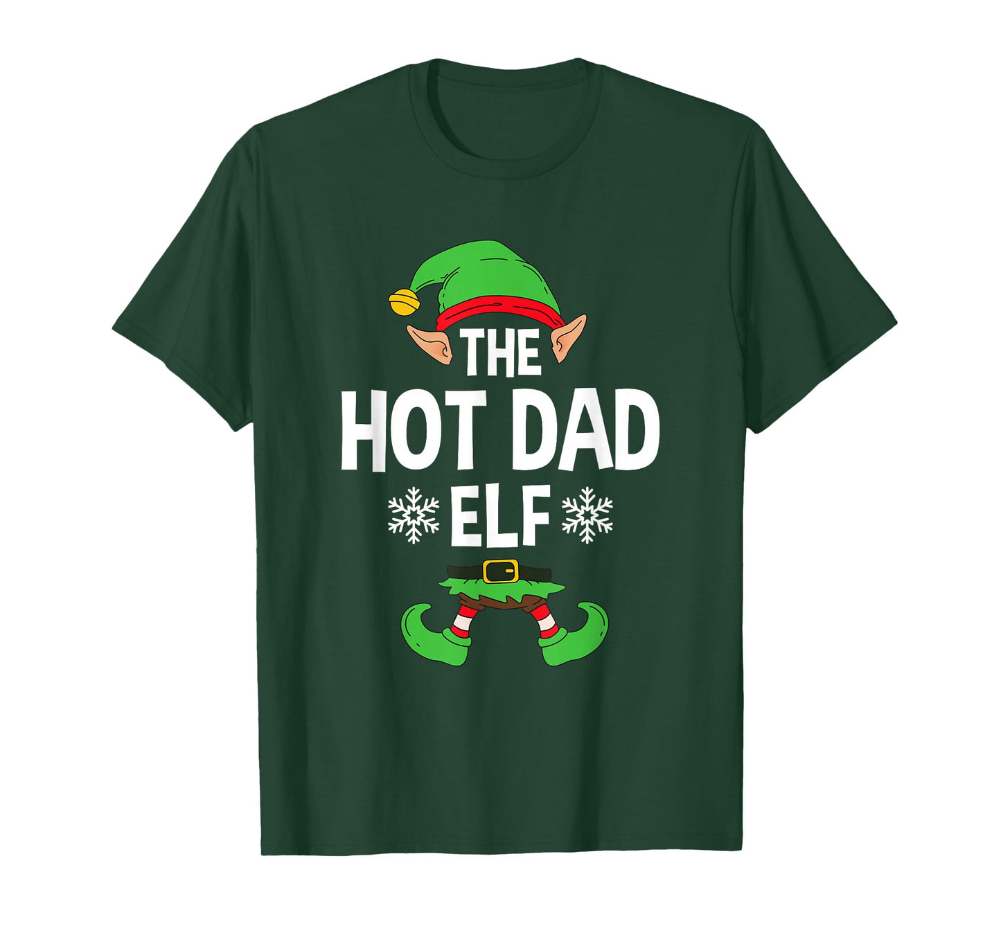 The Hot Dad Elf Party Family Group Matching Father X-Mas T-Shirt