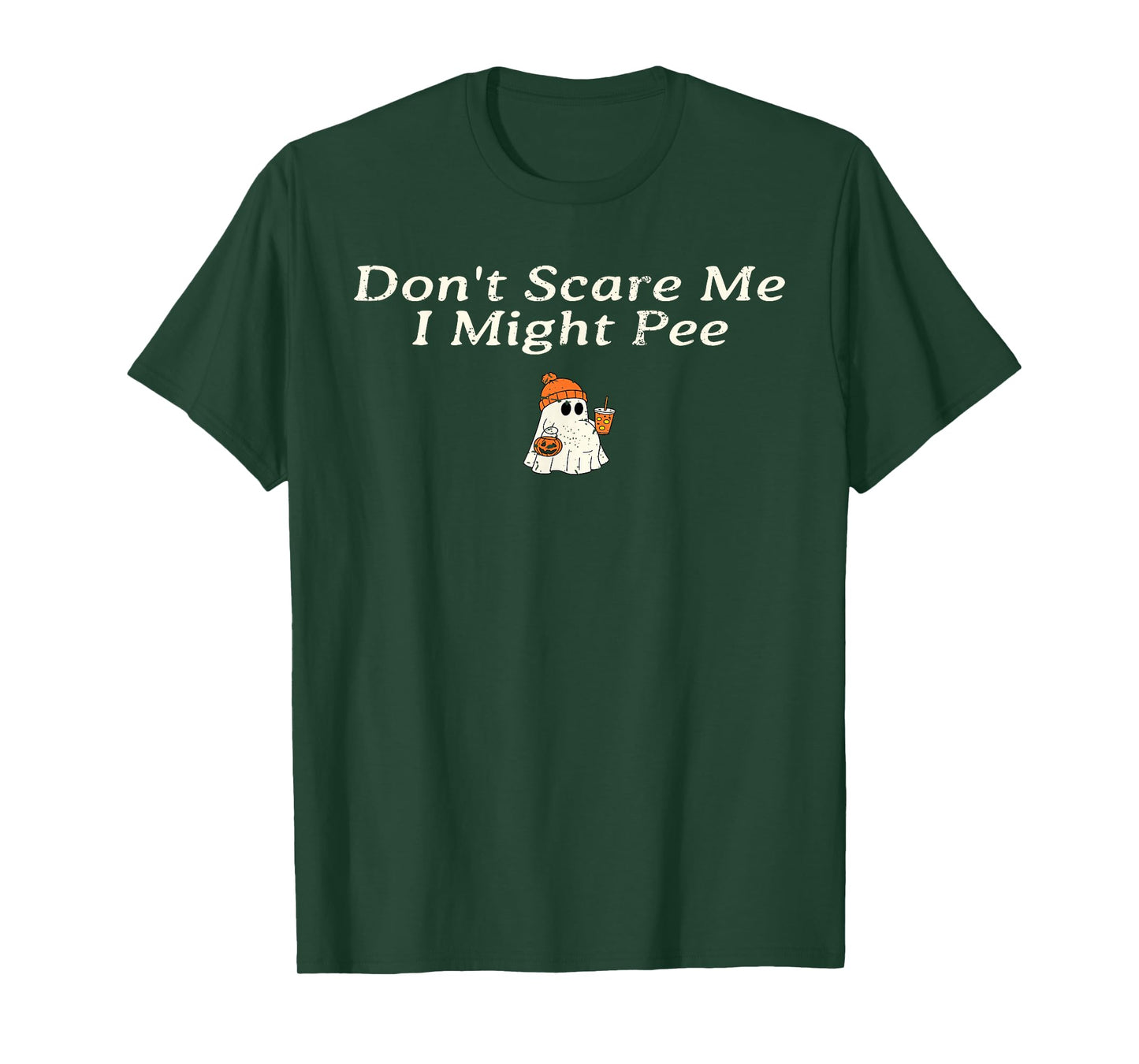Don't Scare Me I Might Pee Funny Halloween Pregnant Ghost T-Shirt