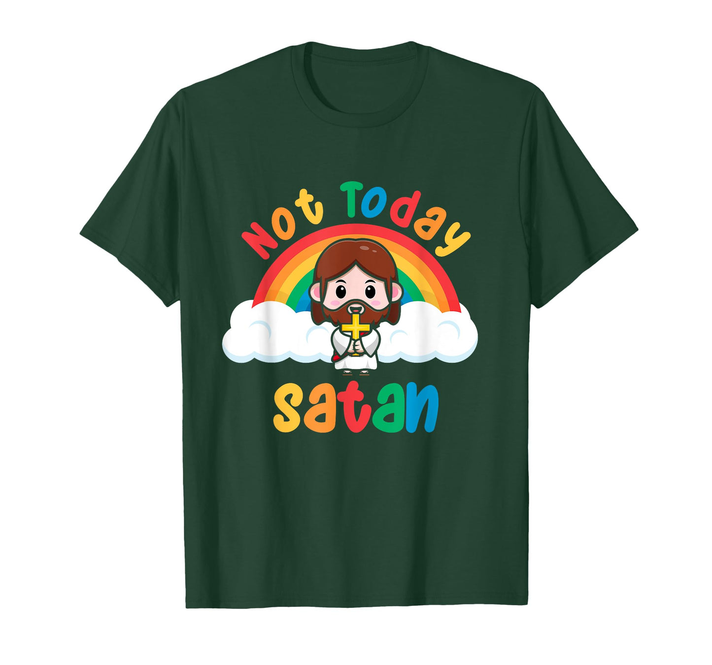 Rainbow Jesus Not Today Satan T-Shirt