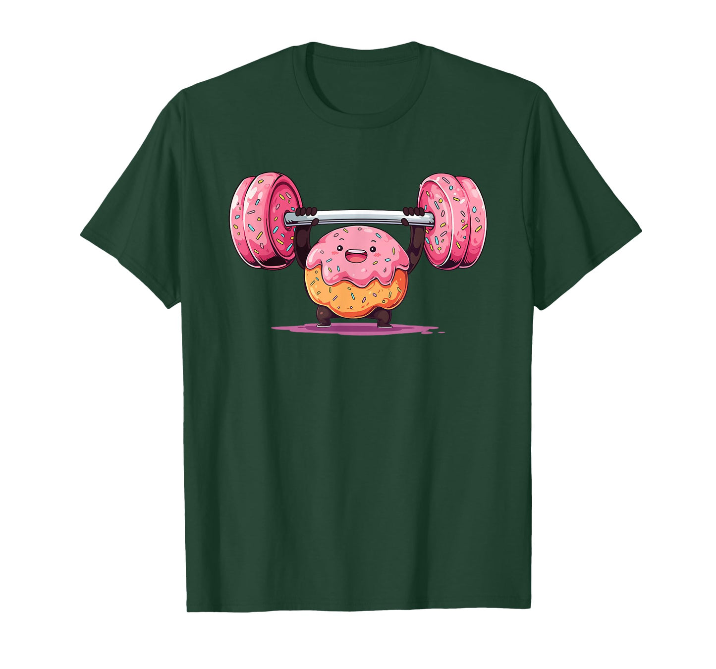 Donut Weightlifting Barbell Workout Gym Weightlifter Mens T-Shirt