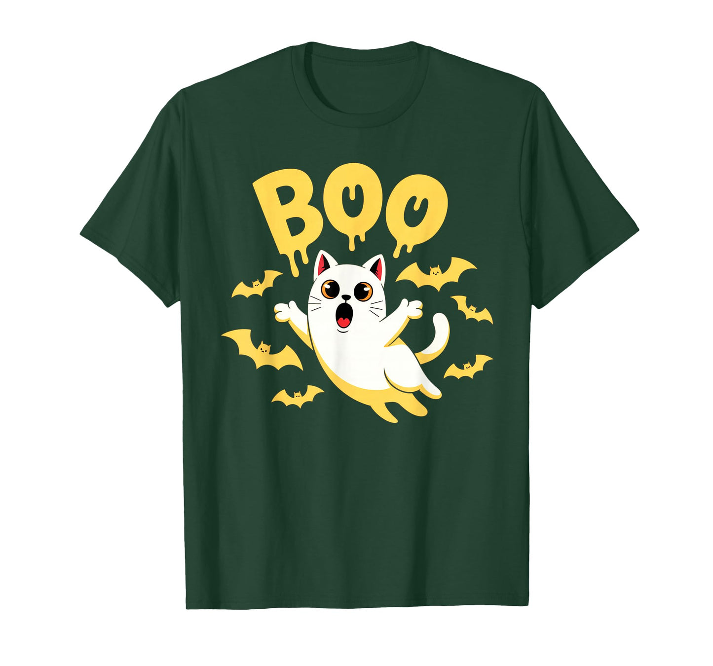 CAT Ghost Boo Cute Kitty Cats Lover Halloween Women Men T-Shirt