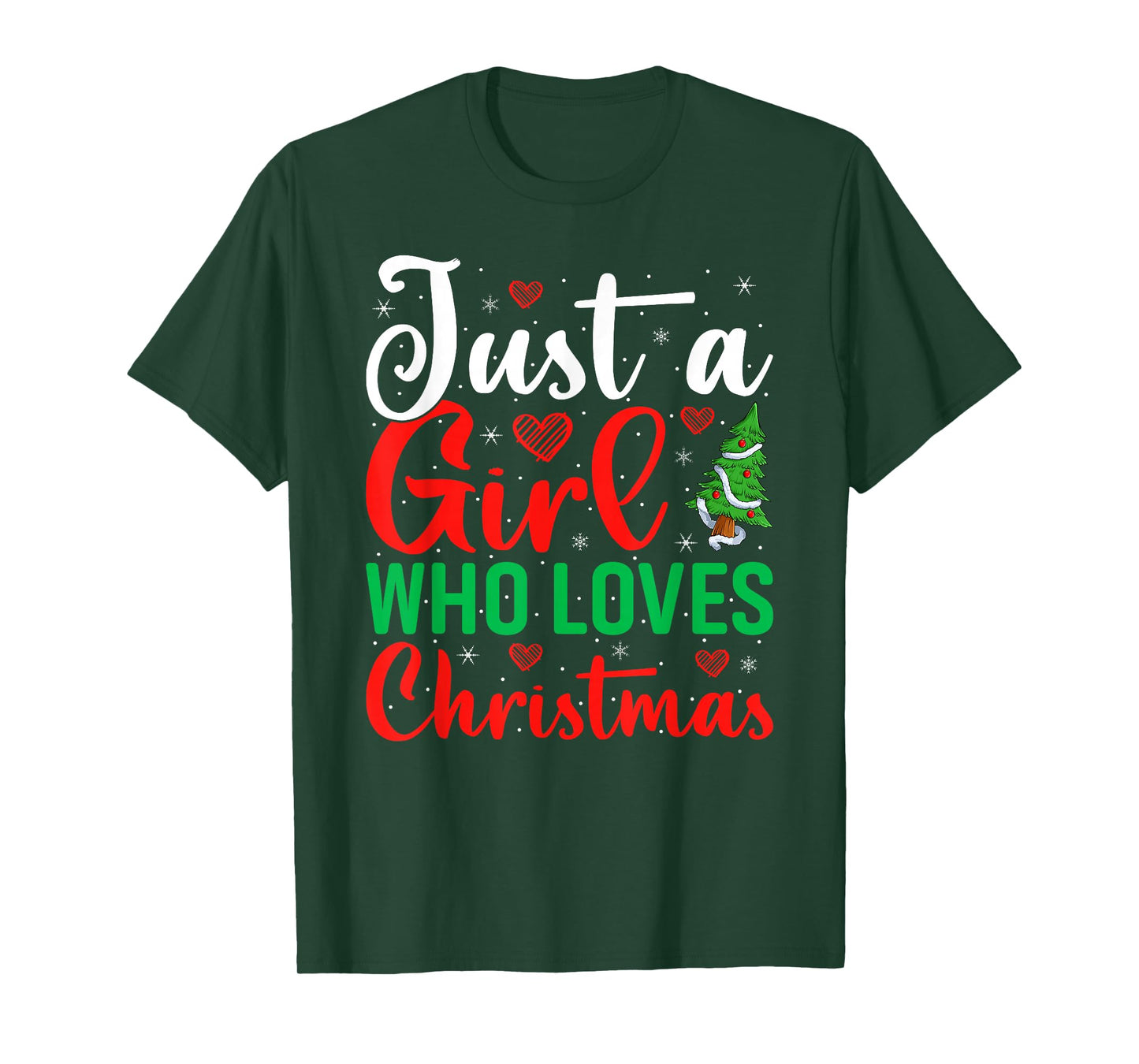 Just A Girl Who Loves Christmas Women Girls Xmas Pajamas T-Shirt