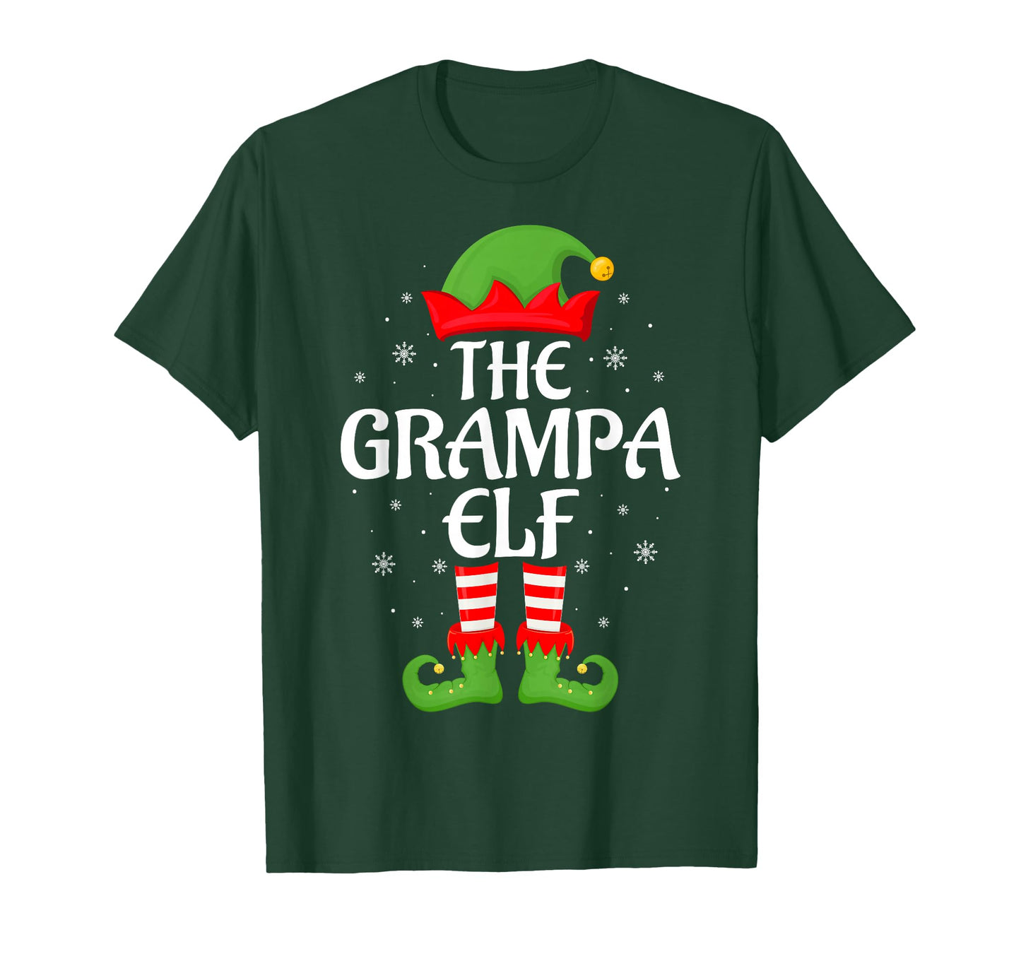 Grampa Elf Xmas Family Matching Elf Squad Christmas T-Shirt