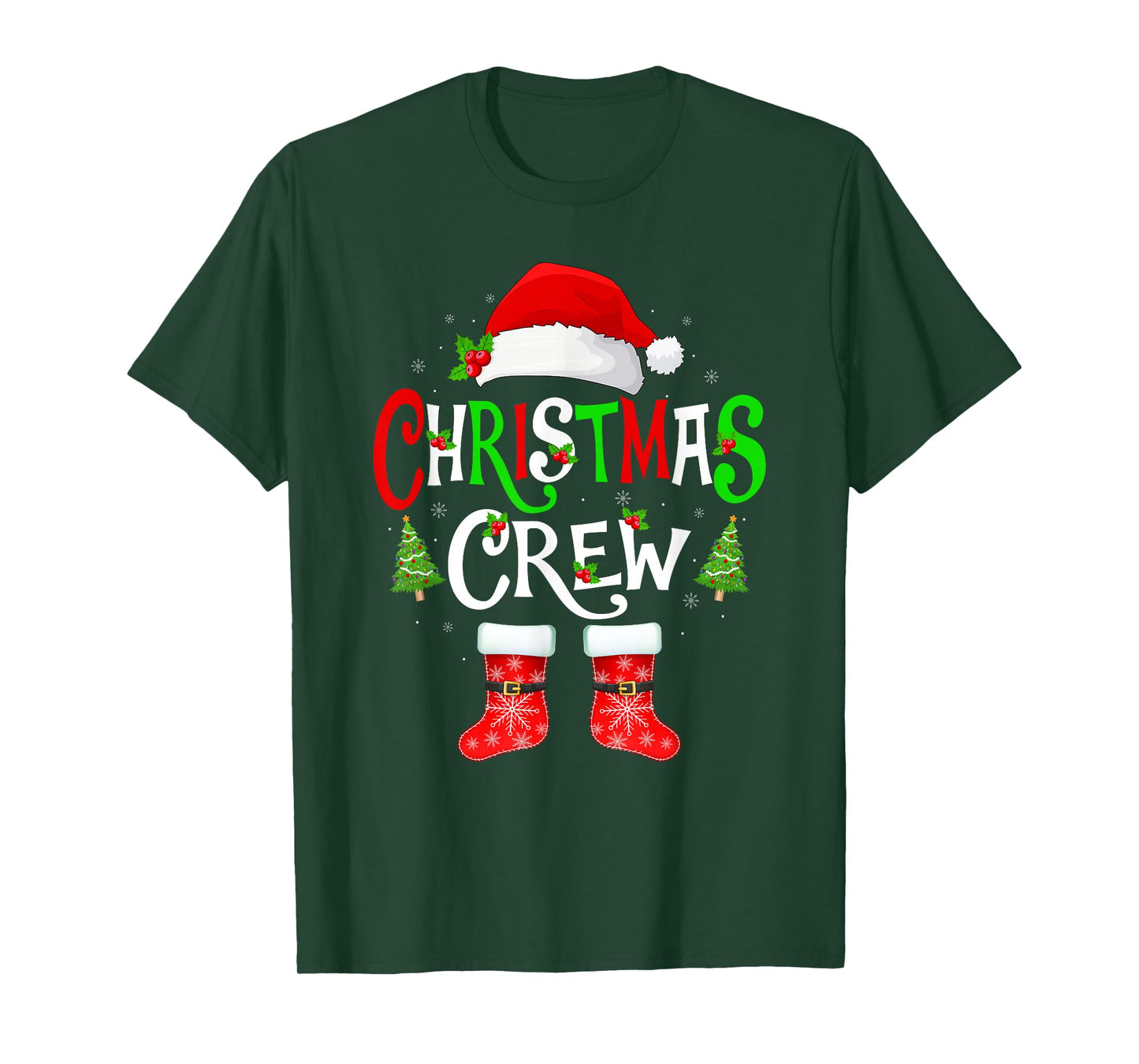 Christmas Crew Matching Family Santa Squad Xmas Pajamas T-Shirt