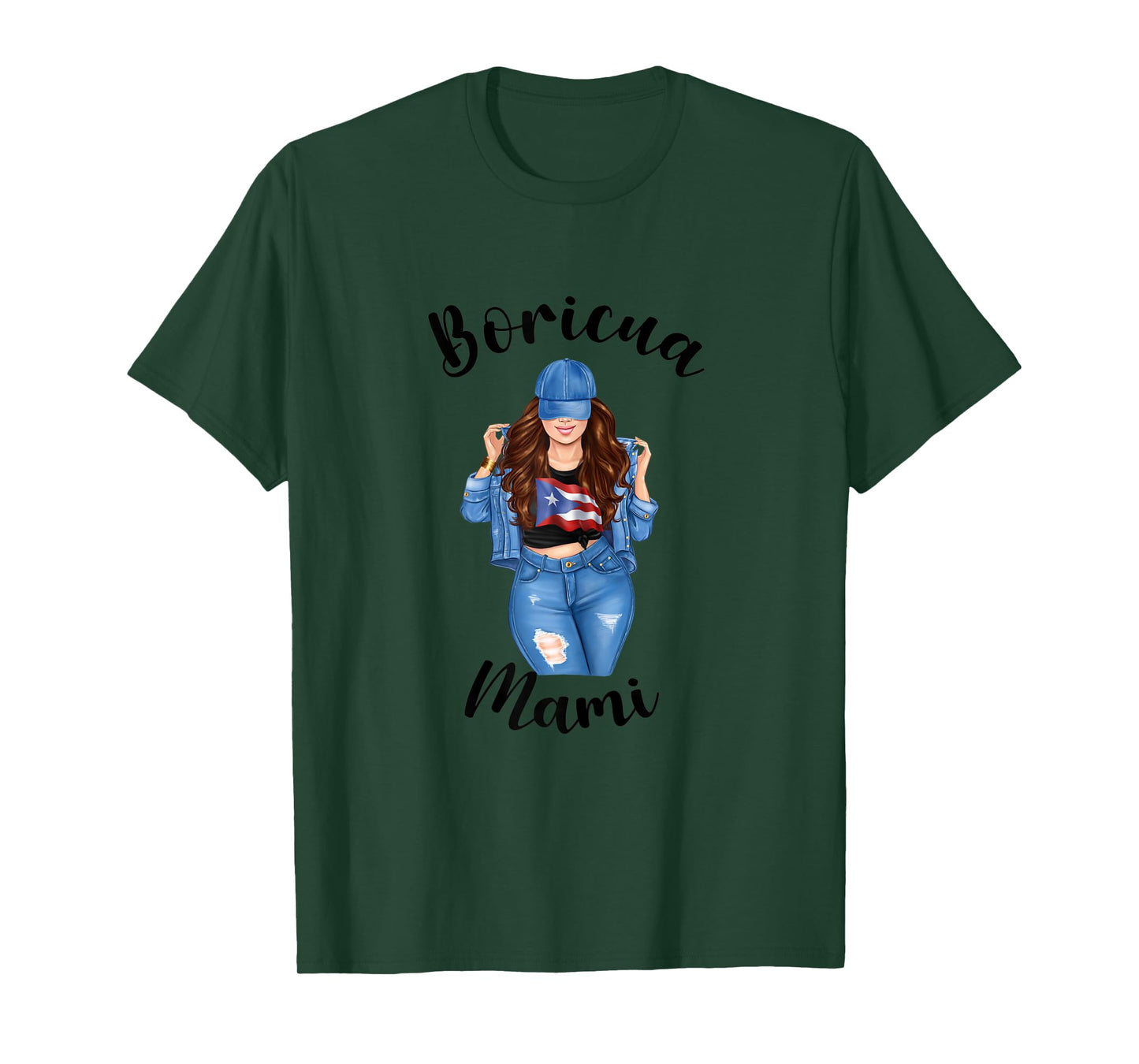 Womens Boricua Mami Puerto Rican Pride Proud FLag Patriotic Women T-Shirt
