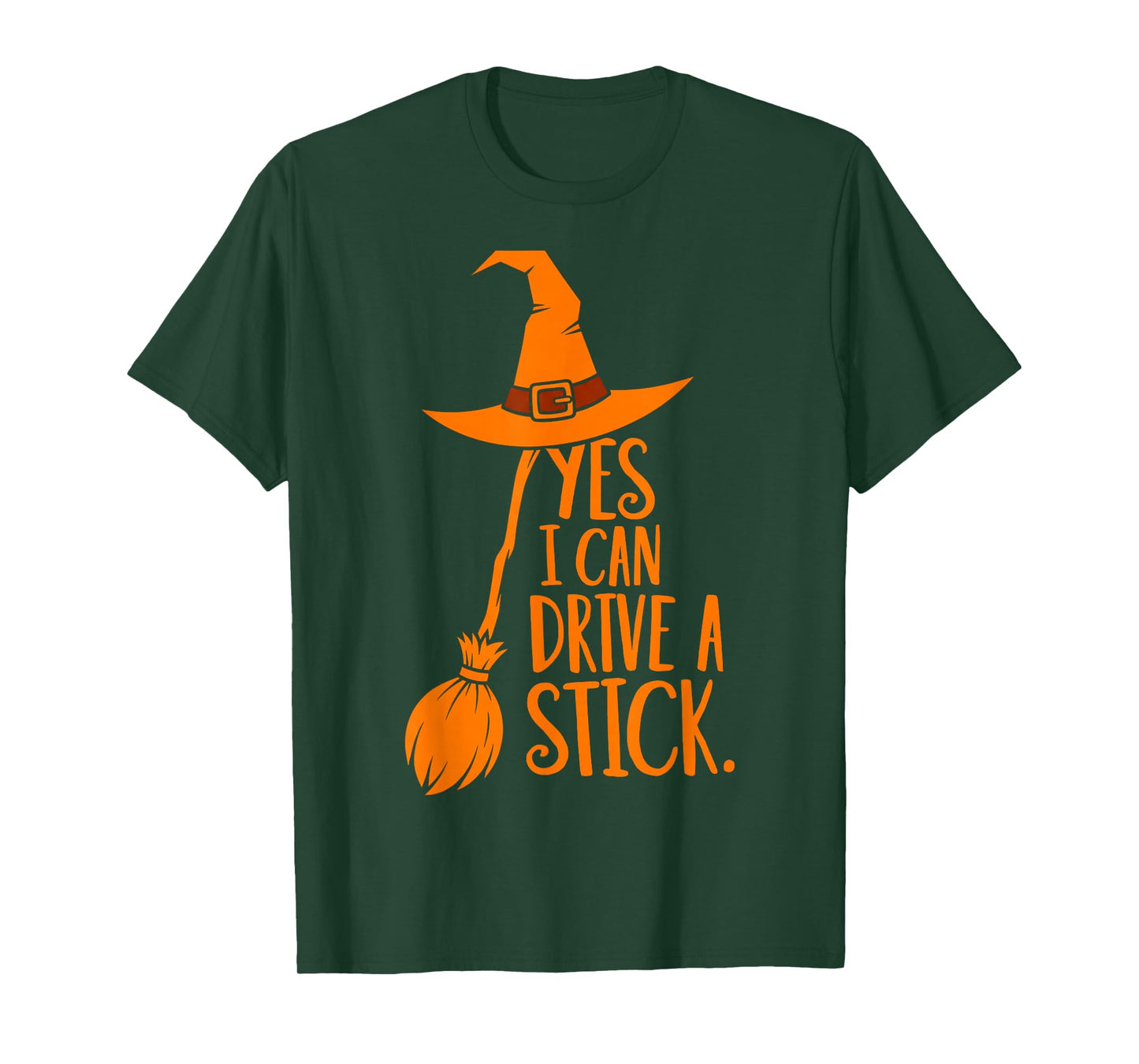Yes I Can Drive A Stick Funny Halloween Spooky Witch T-Shirt