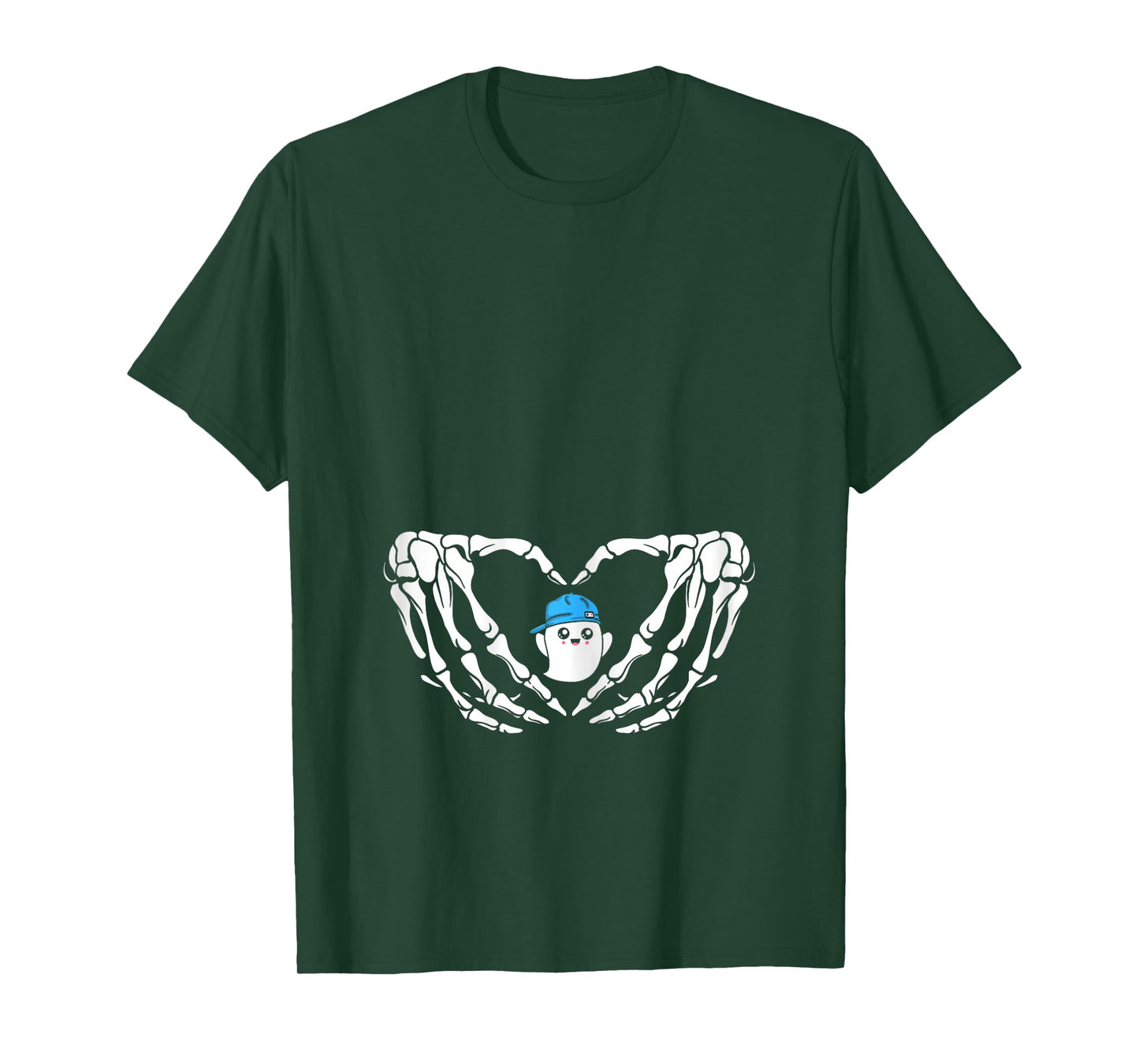 Halloween Pregnant Mom Cute Blue Baby Boy Ghost New Mama Mom T-Shirt